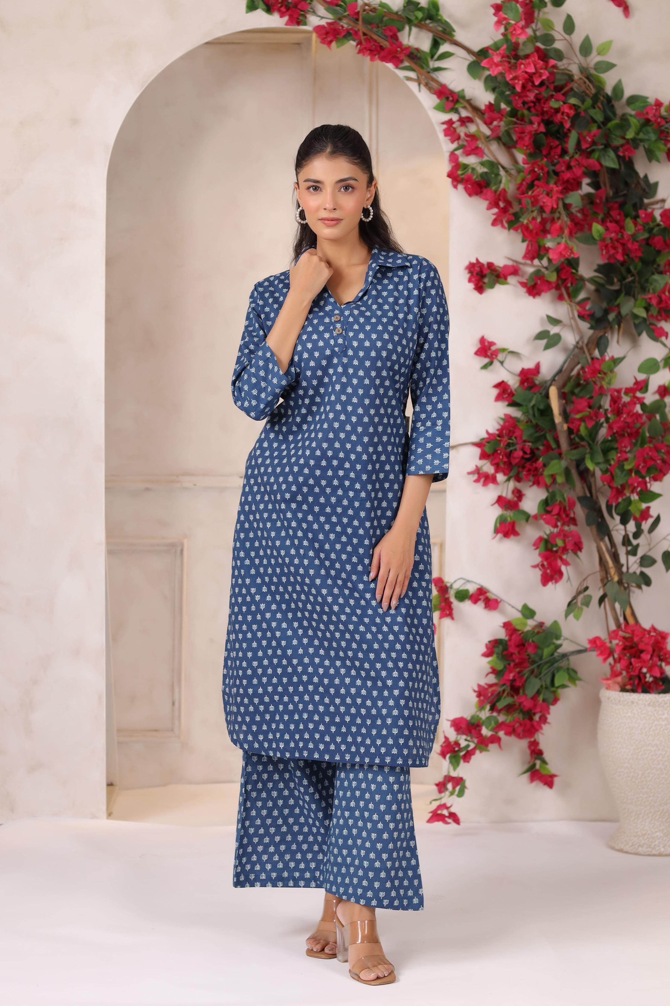 Indigo Lotus Affair Cotton Co-ord Set