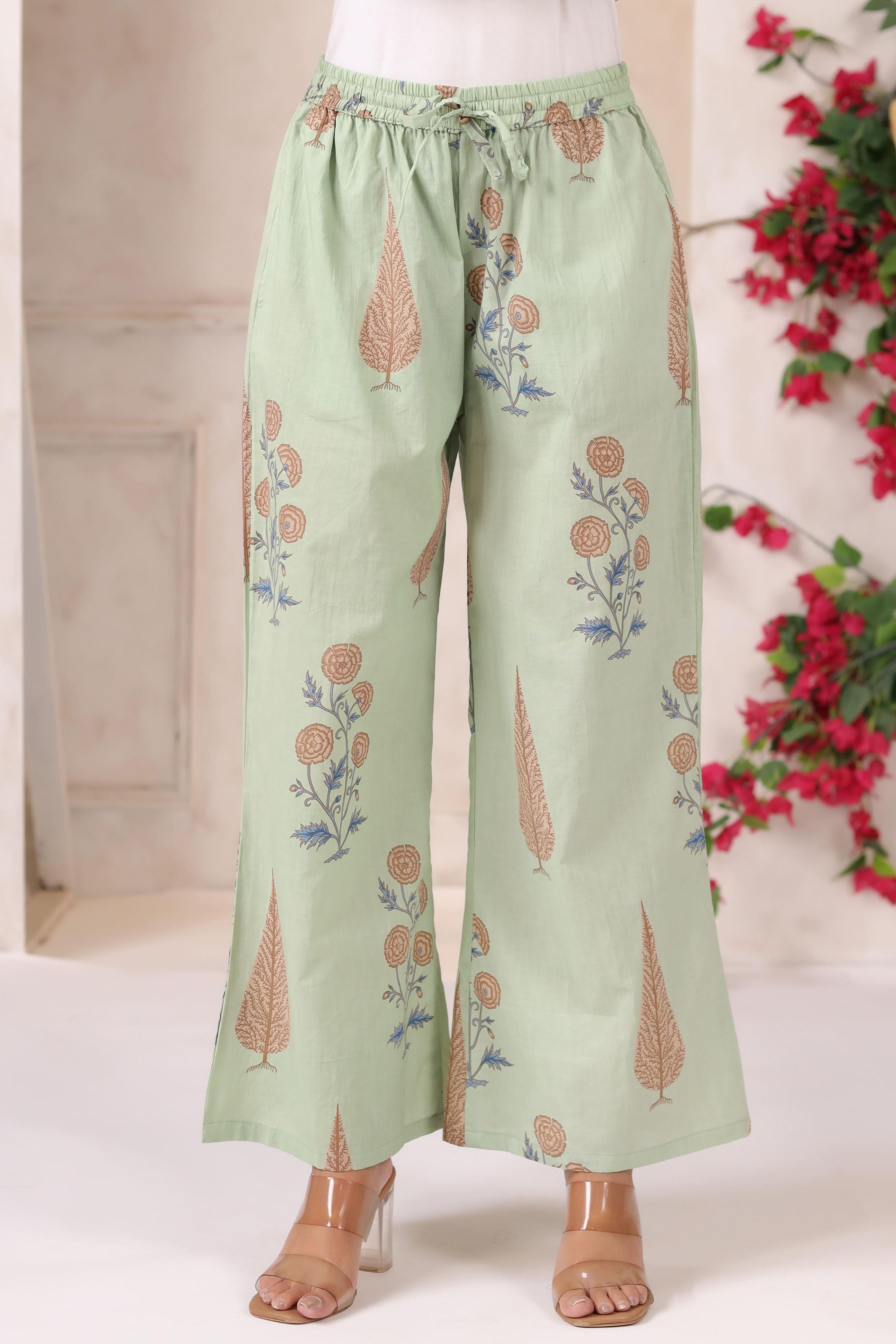 Pistachio Pastel Mughal BootaCotton Co-ord Set