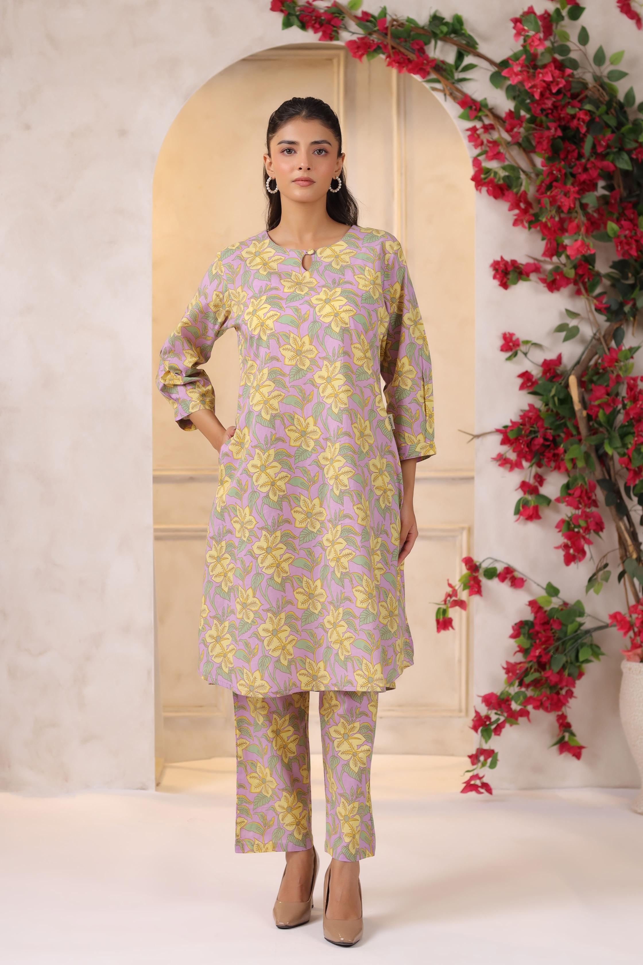 Blossom Mauve Cotton Co-ord Set