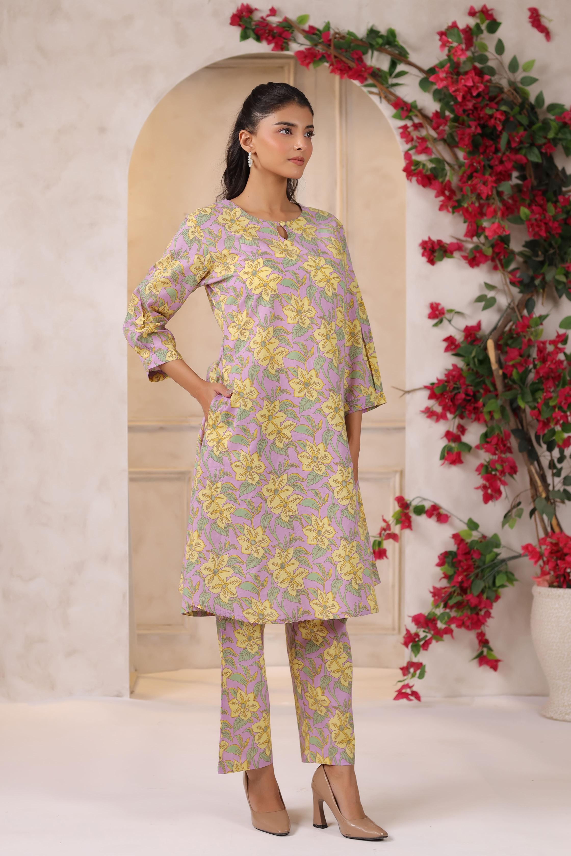 Blossom Mauve Cotton Co-ord Set