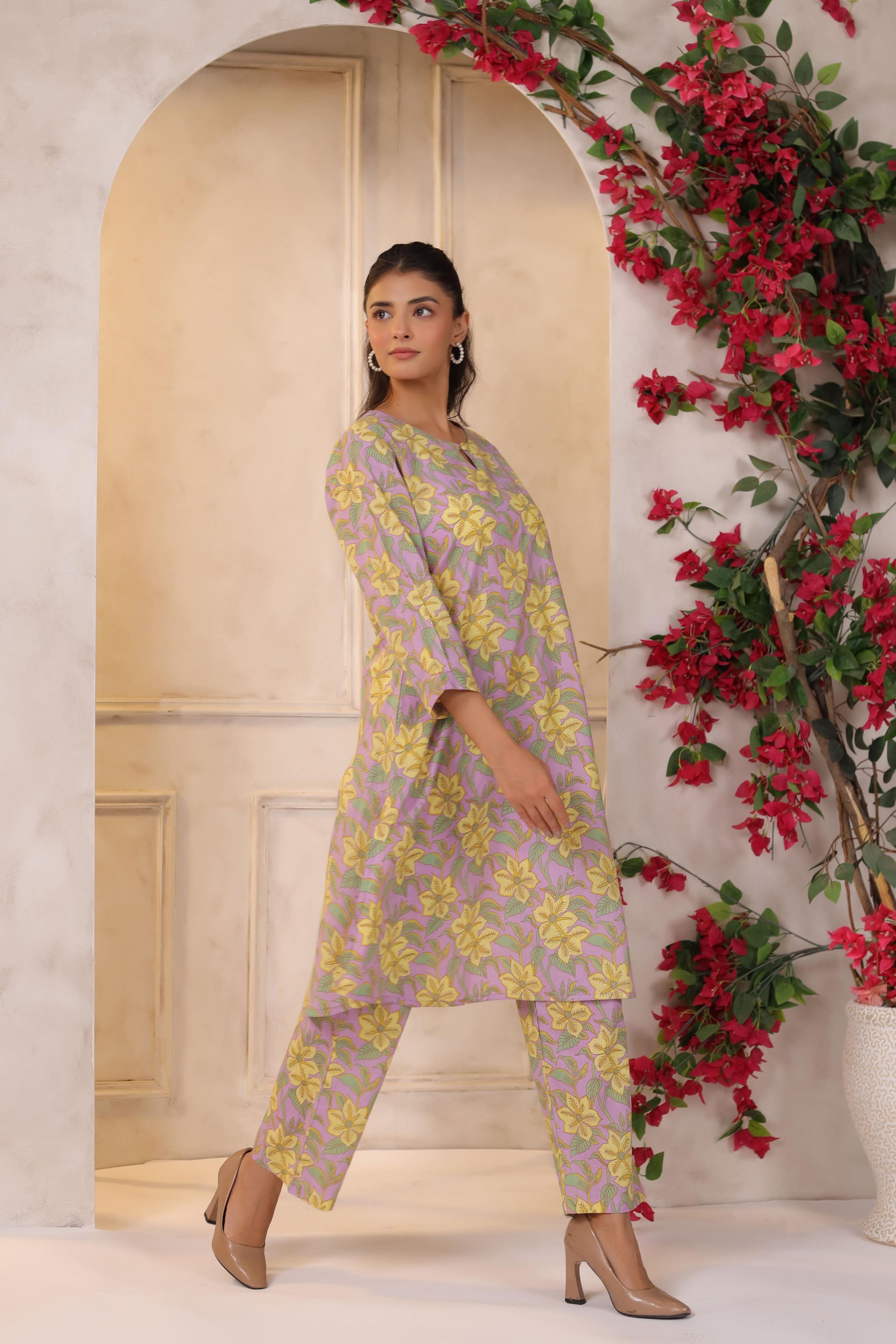 Blossom Mauve Cotton Co-ord Set