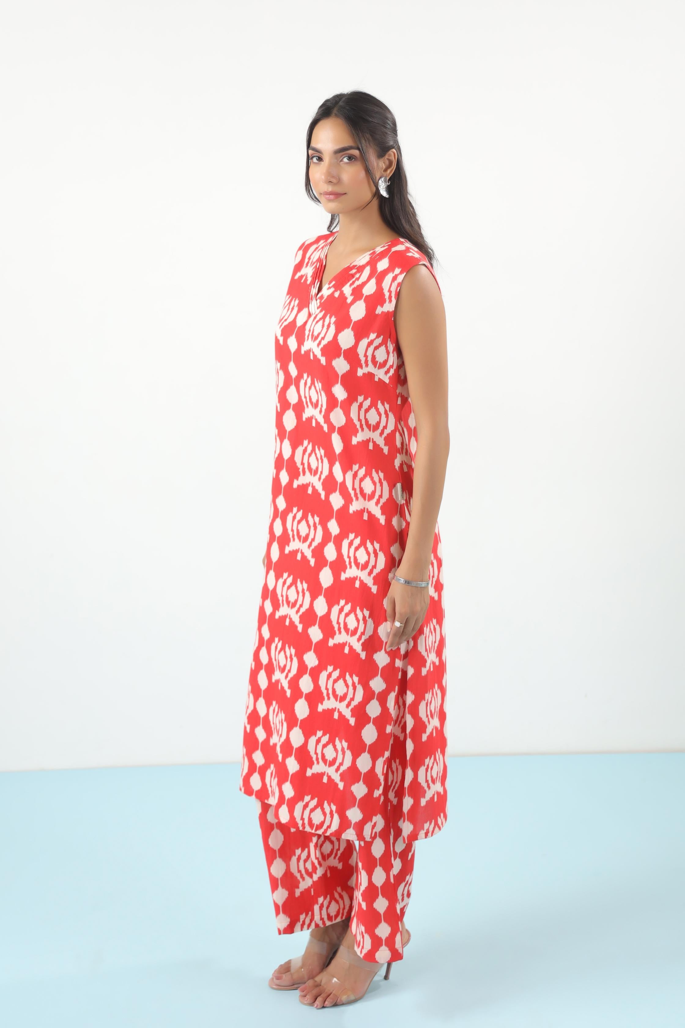 Apple Candy Ikkat Cotton Co-ord Set