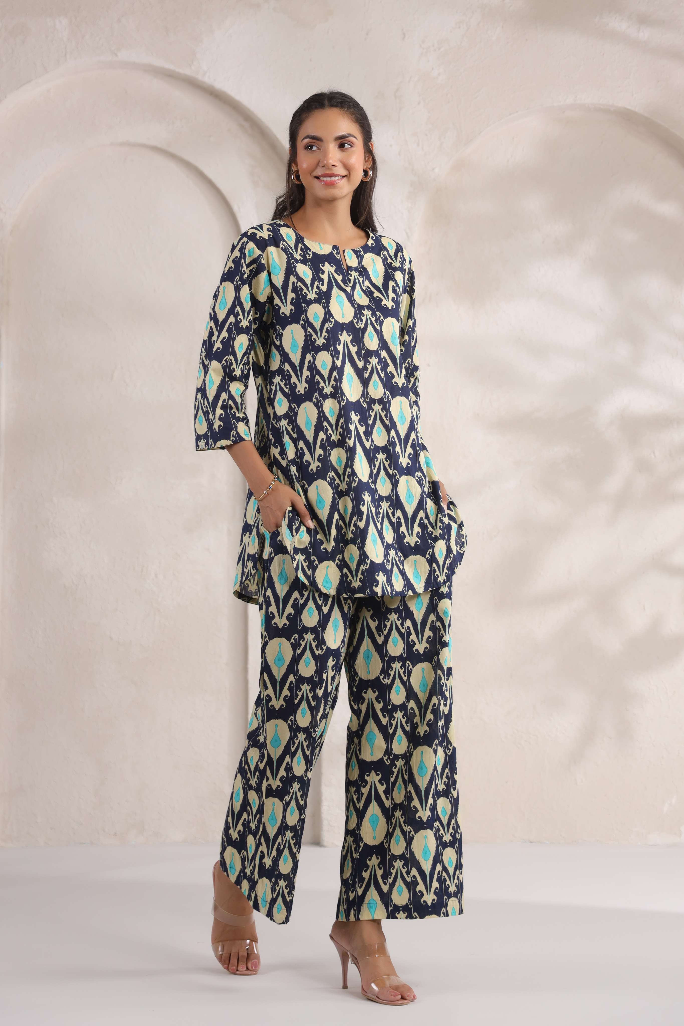 Blue Flora Cotton Co-ord Set