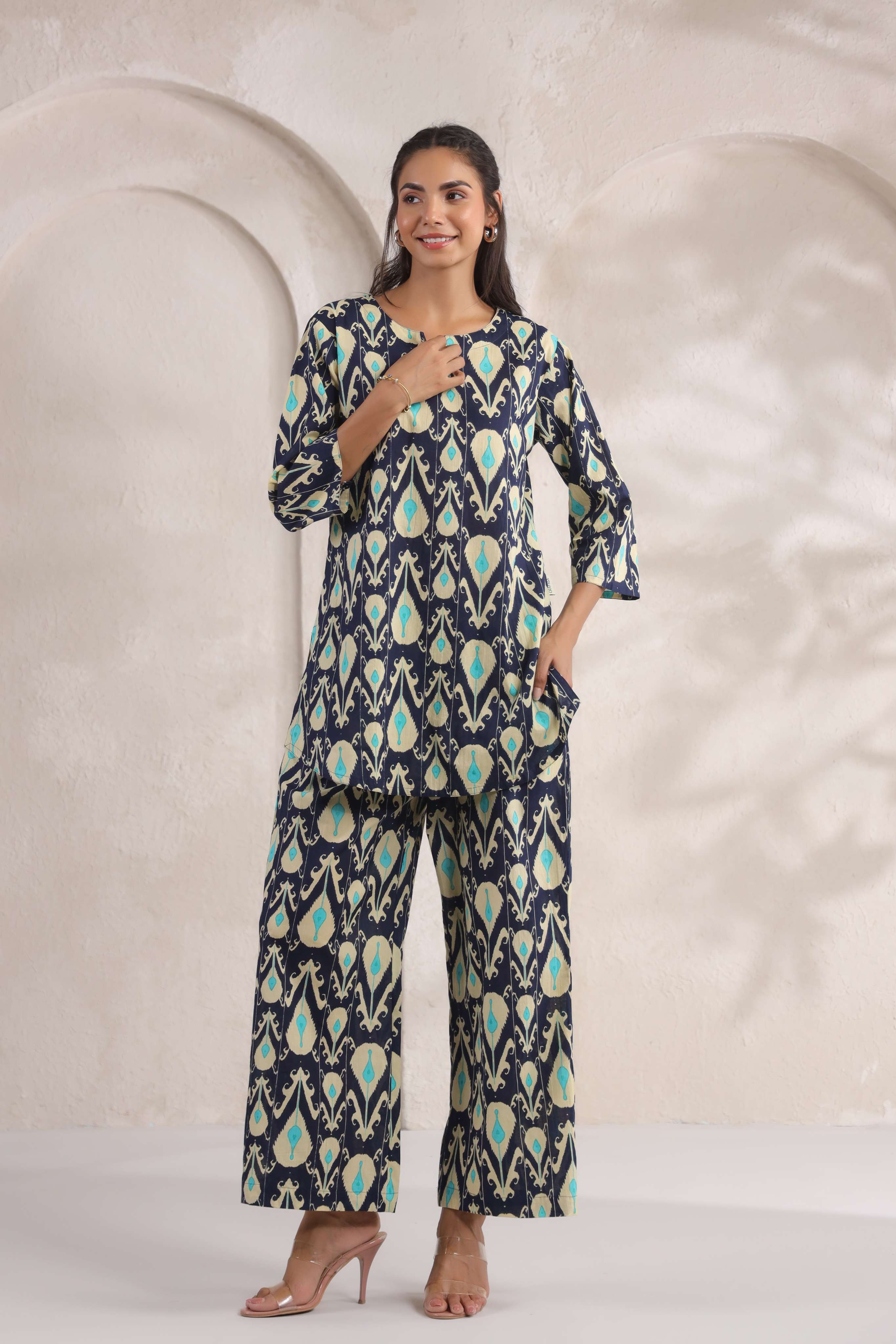 Blue Flora Cotton Co-ord Set