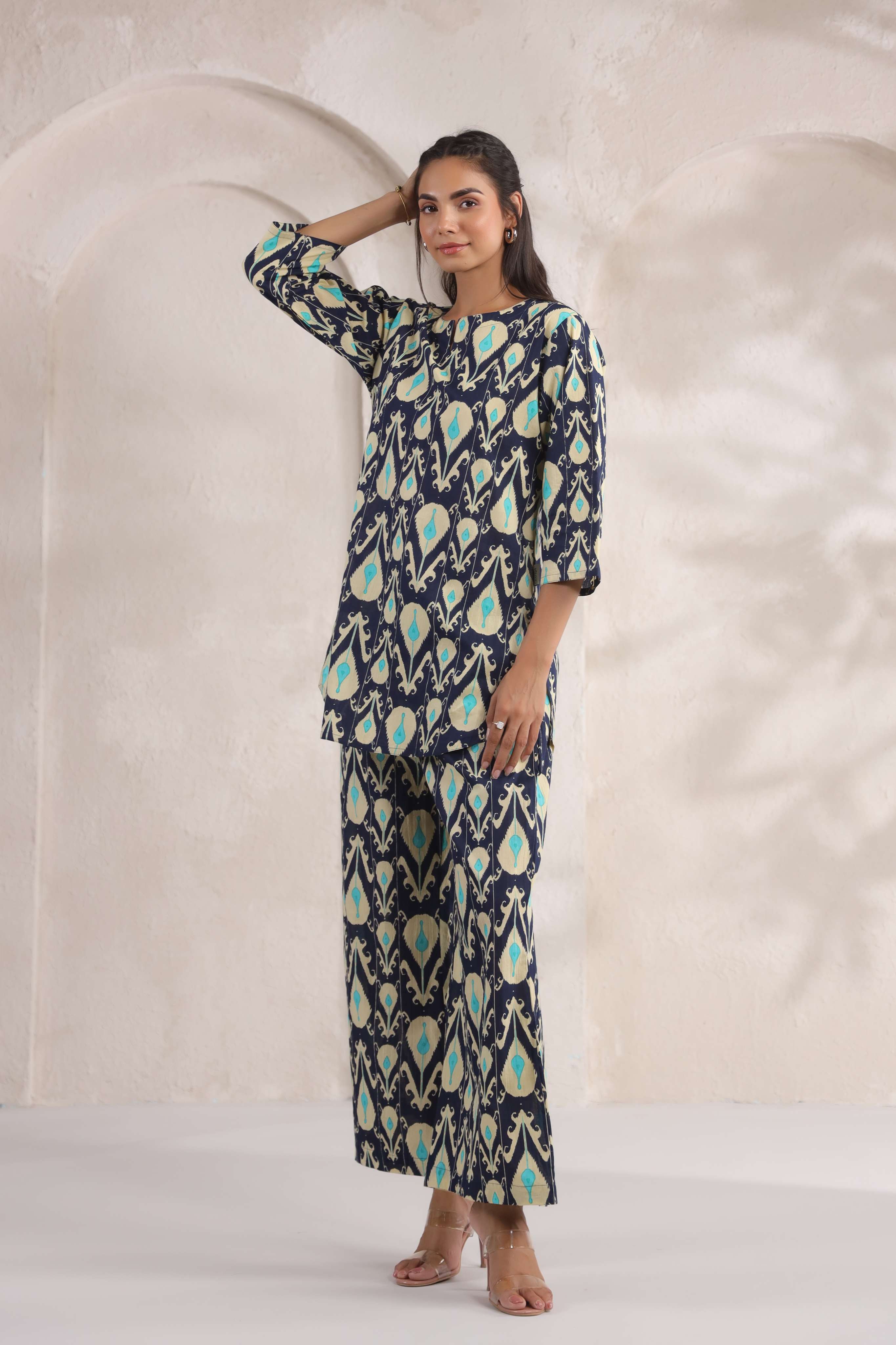 Blue Flora Cotton Co-ord Set