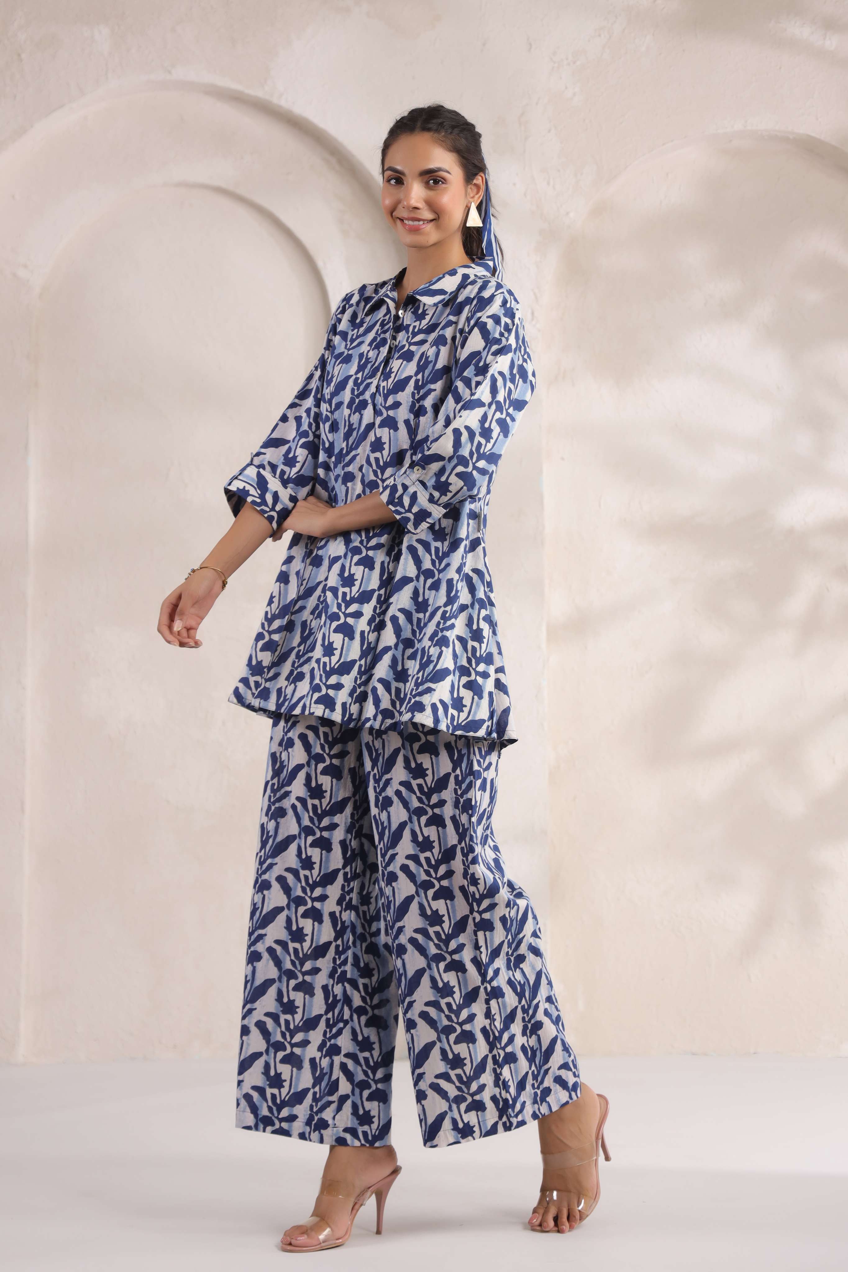 Natures Indigo Canvas Cotton Co-ord Set