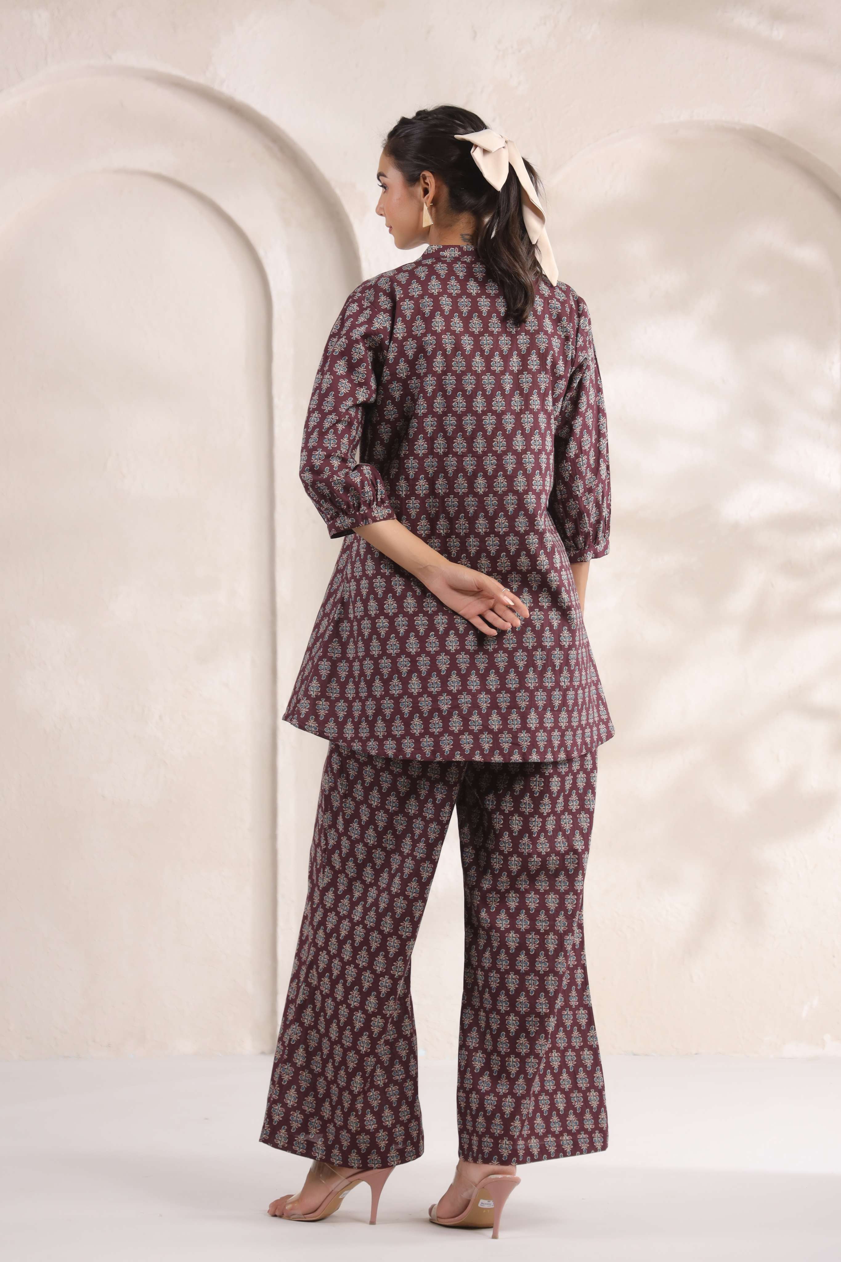 Sangria Booti Cotton Co-ord Set