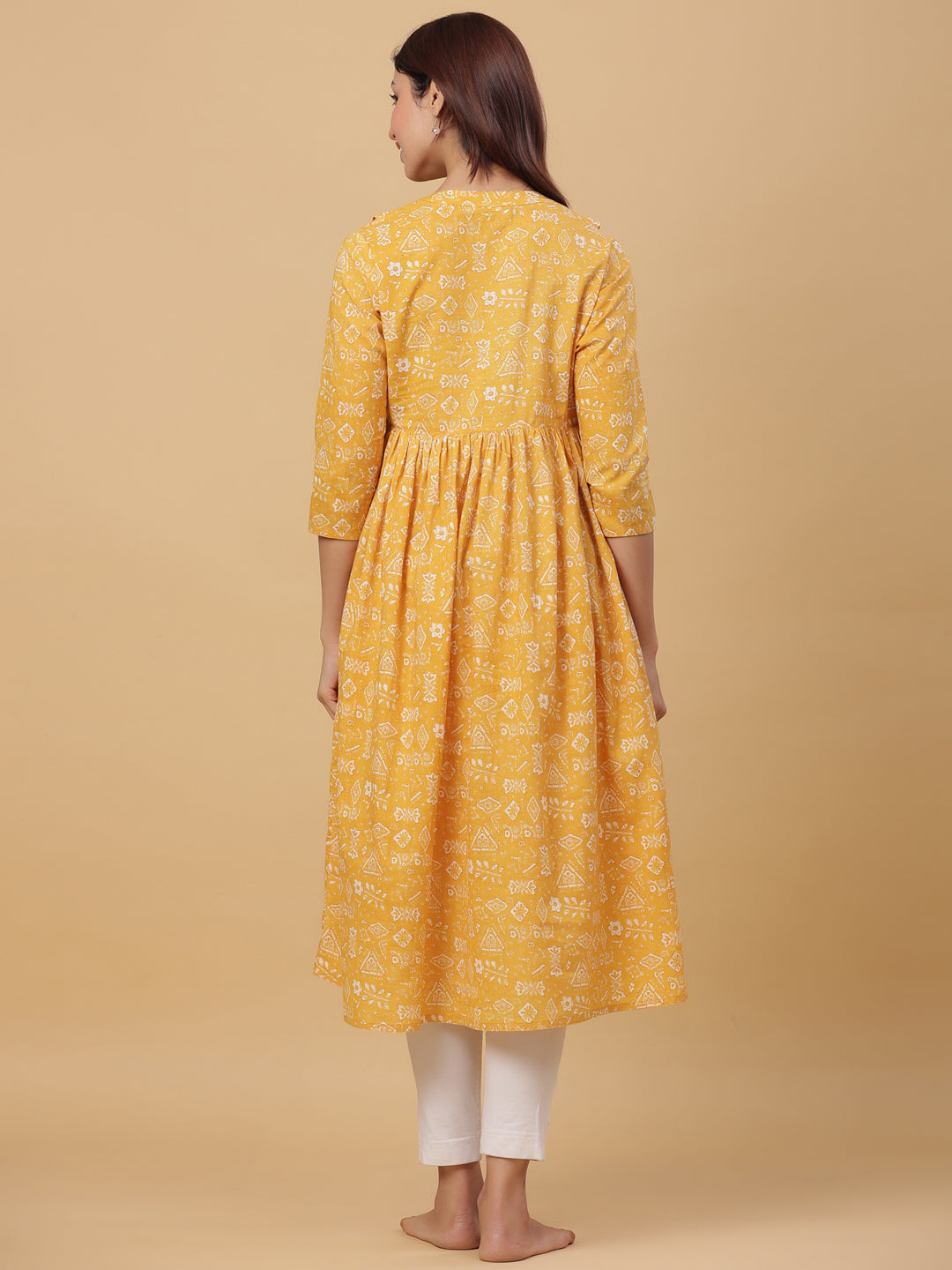Macaroon Abstract Cotton Maternity - Nursing Kurta