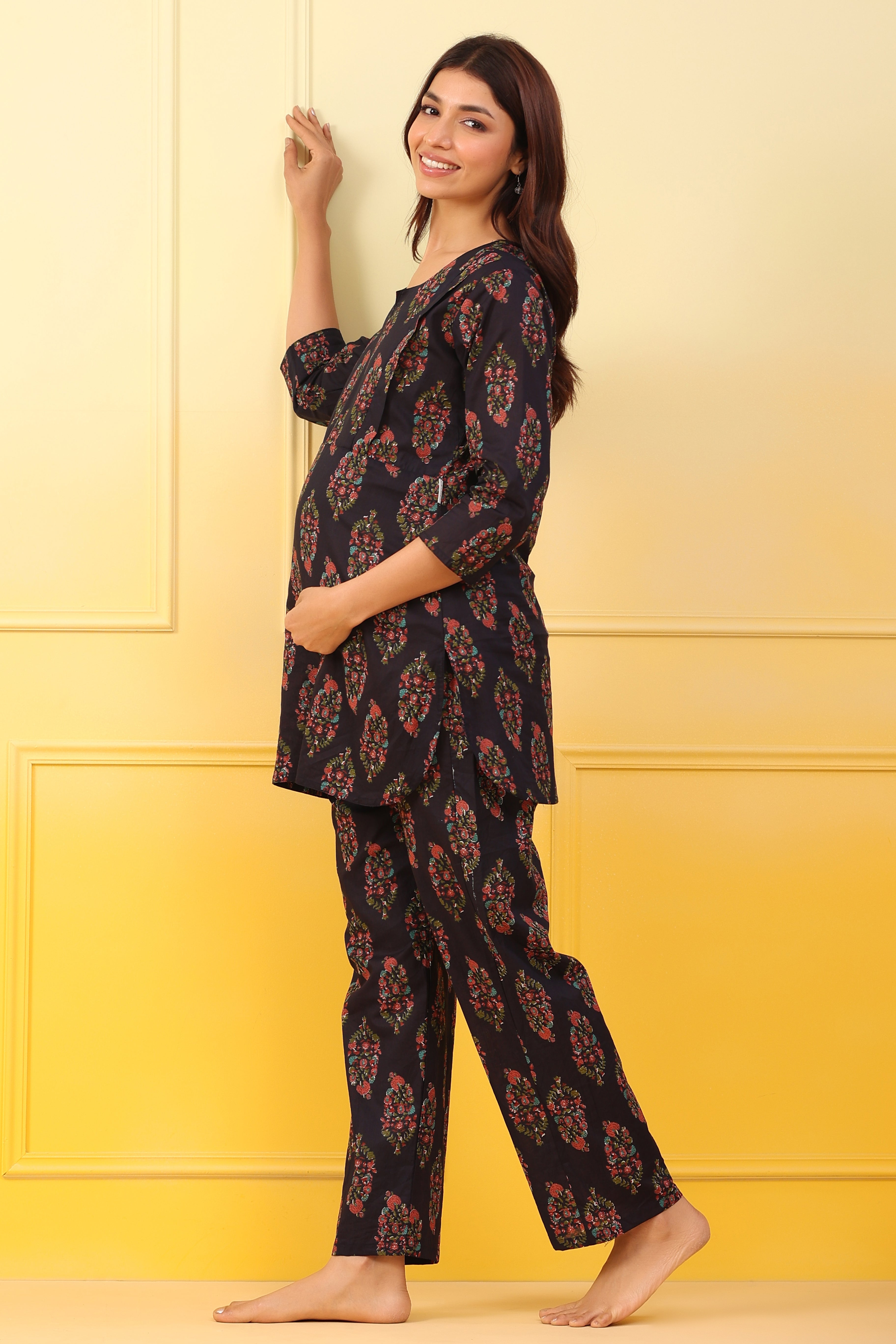 Onyx Boota Cotton Maternity - Nursing Co-ord Set