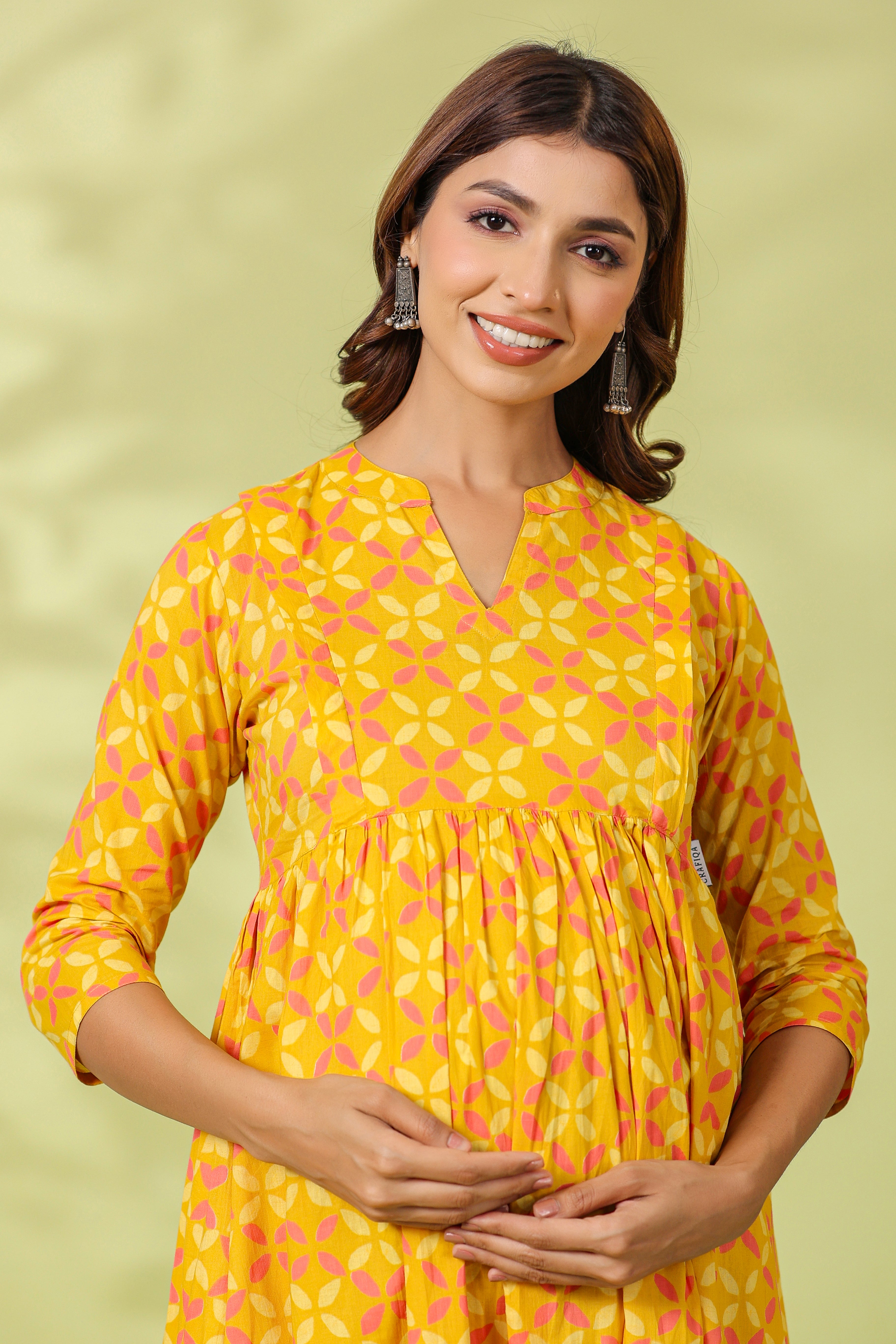 Titanium Abstract Cotton Maternity - Nursing Dress