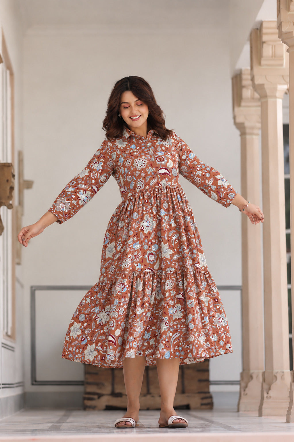 Rustic Petals Cotton Maternity - Nursing Dress