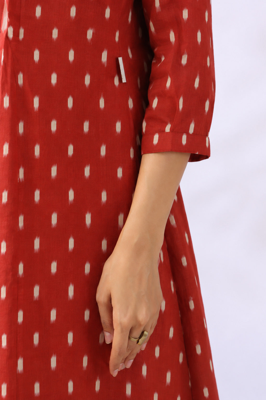 Maroon Loom Print Cotton Maternity - Nursing Co-ord Set