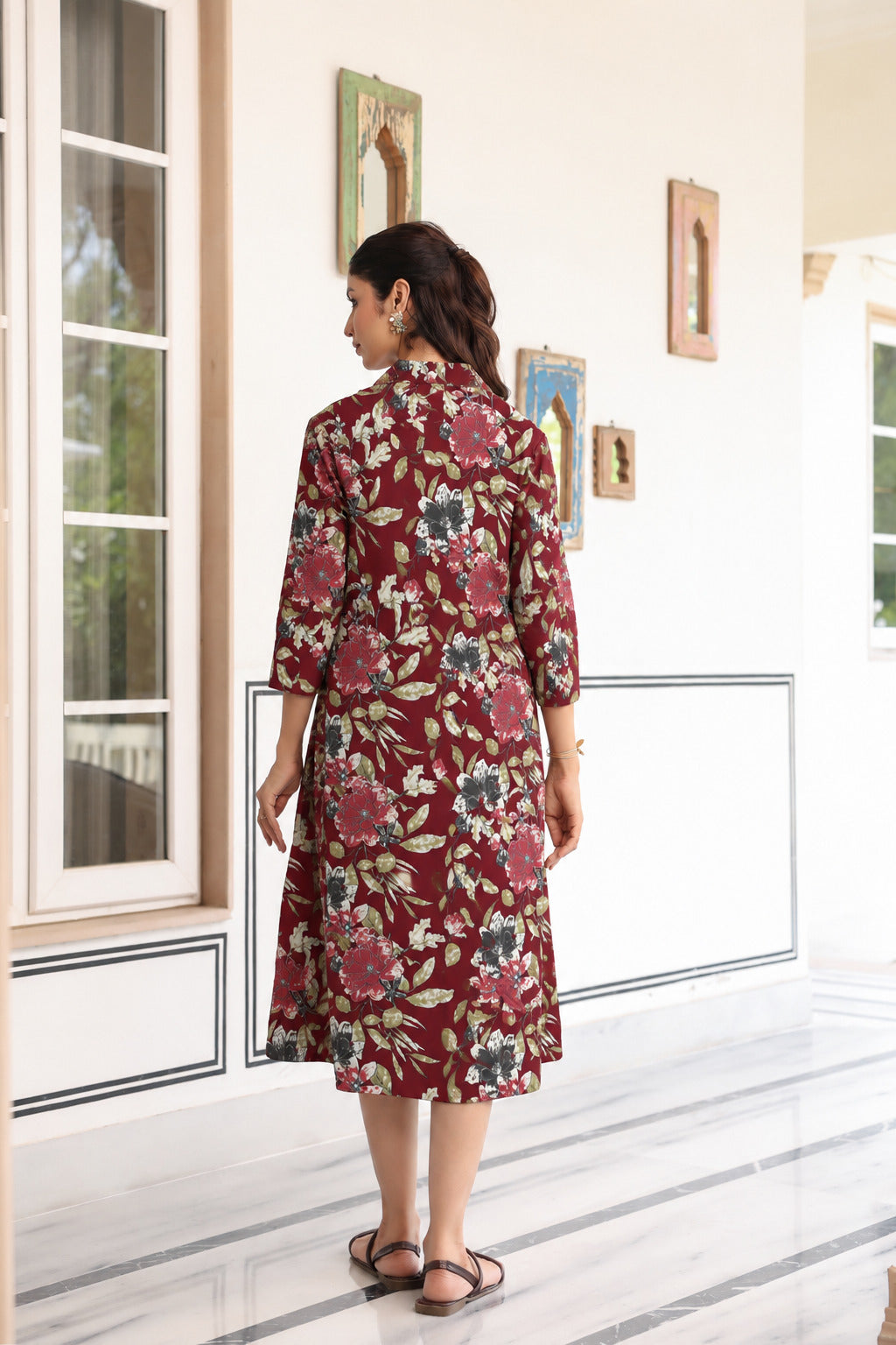Mulberry Bloom Cotton Maternity - Nursing Dress