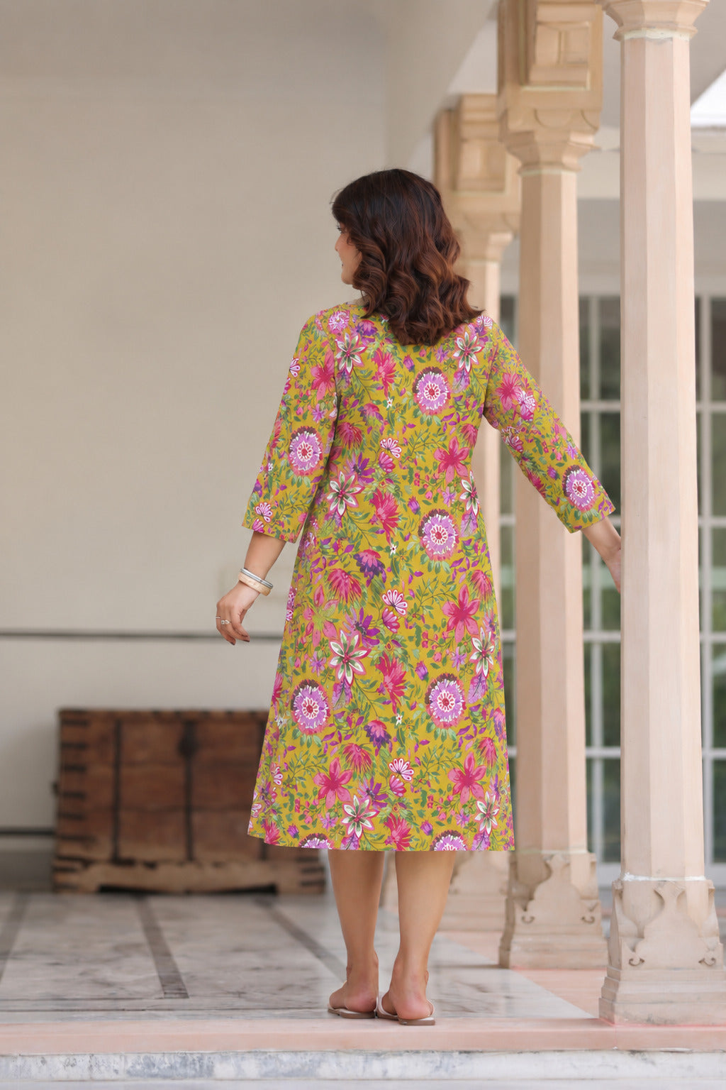 Sunshine Floral Cotton Maternity - Nursing Dress