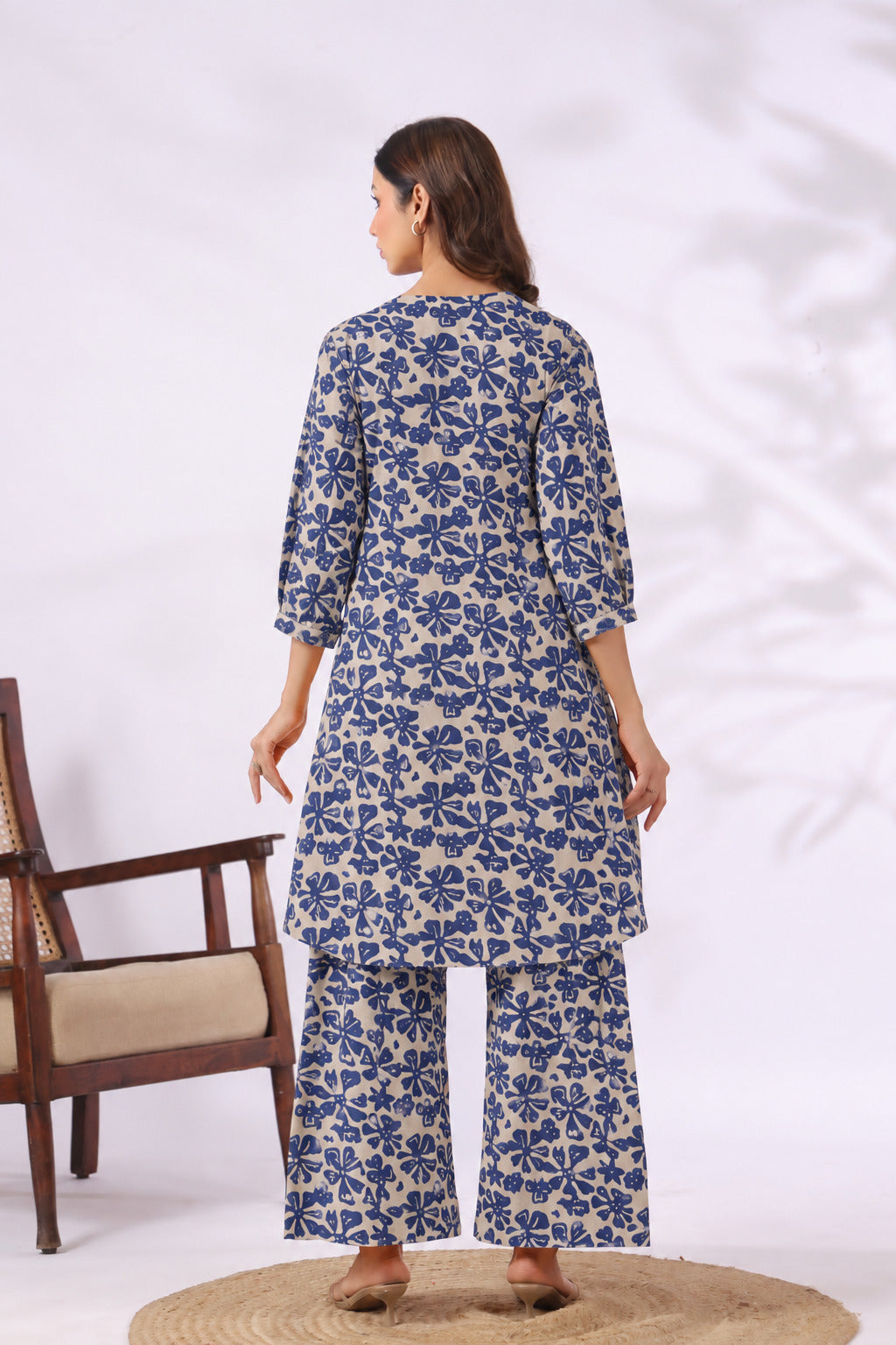 Indigo Ditsy Cotton Maternity - Nursing Co-ord Set