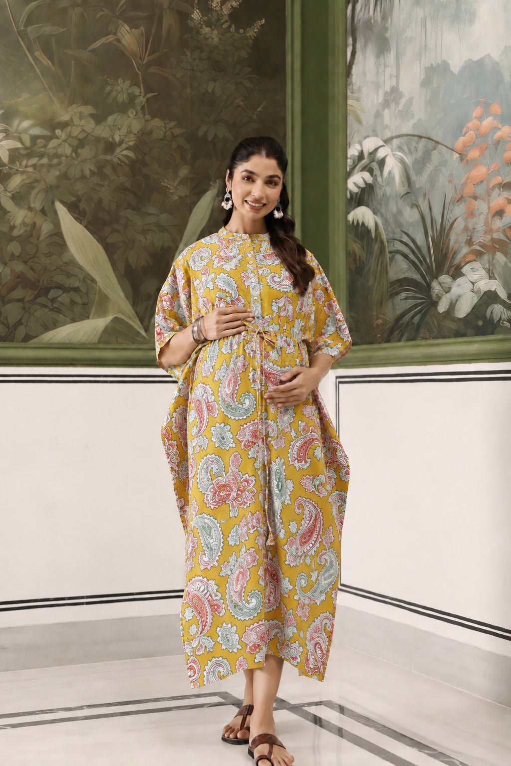 Sunburst Paisley Cotton Kaftan ( One-Size )