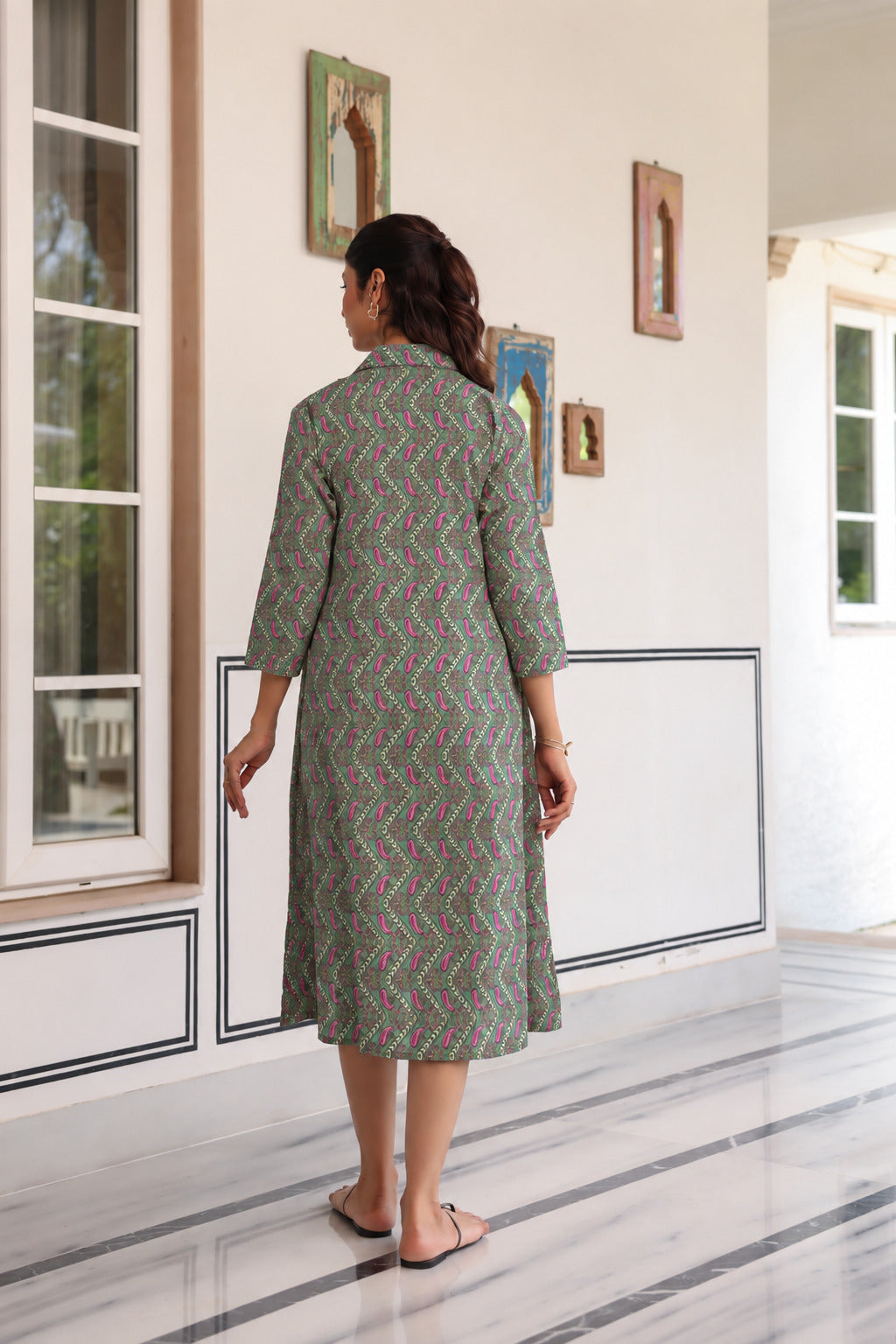 Paisley Mehfil Cotton Maternity - Nursing Dress