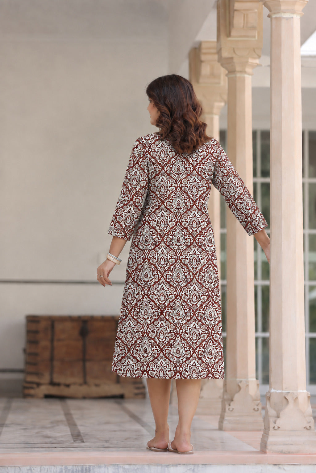 Vintage Rust MahalCotton Maternity - Nursing Dress