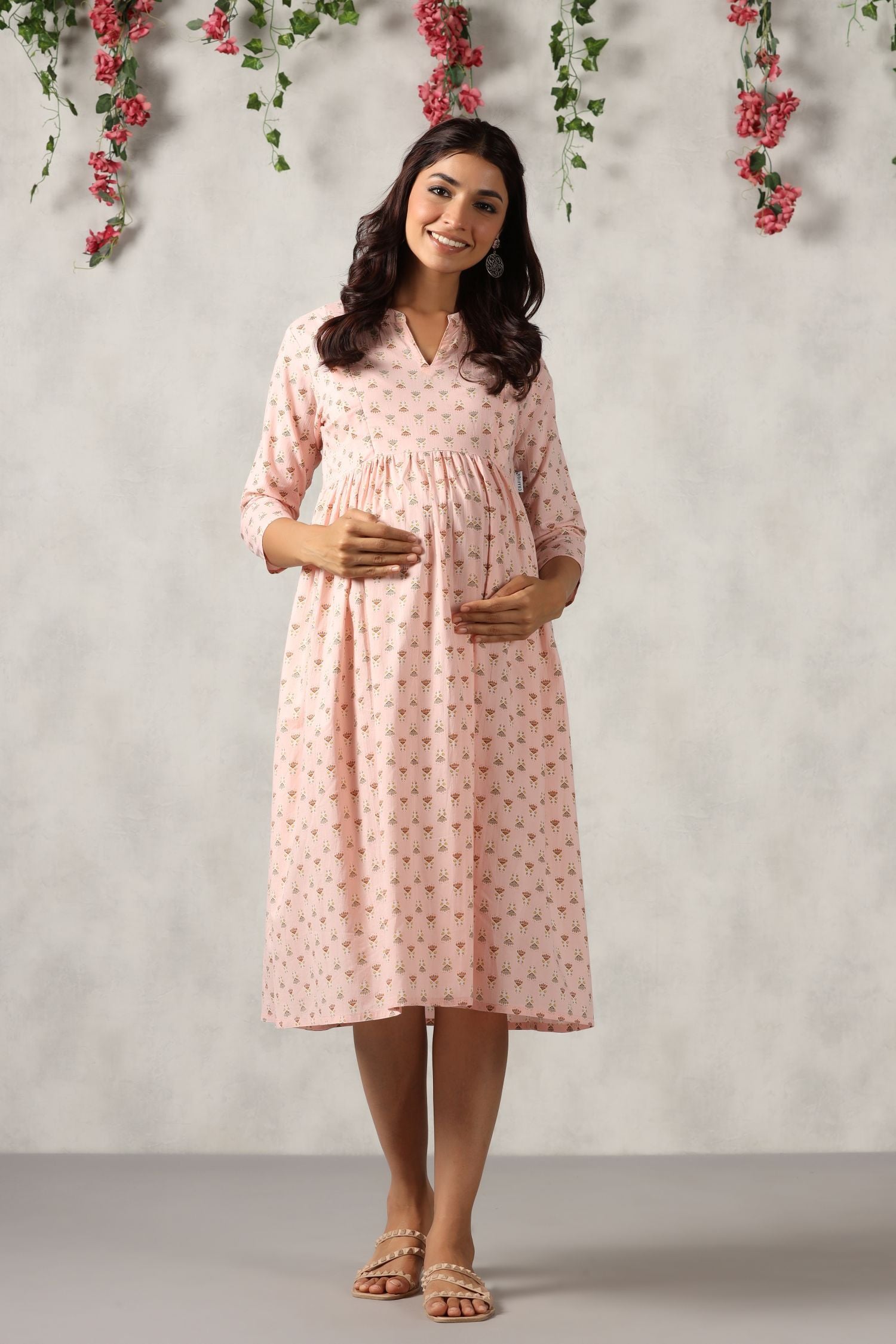 Soft Berry Cotton Maternity - Nursing Dress