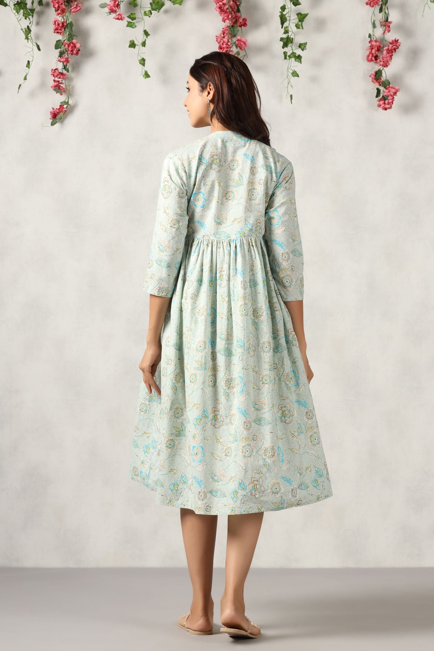 Iceberg Floral Cotton Maternity - Nursing Dress