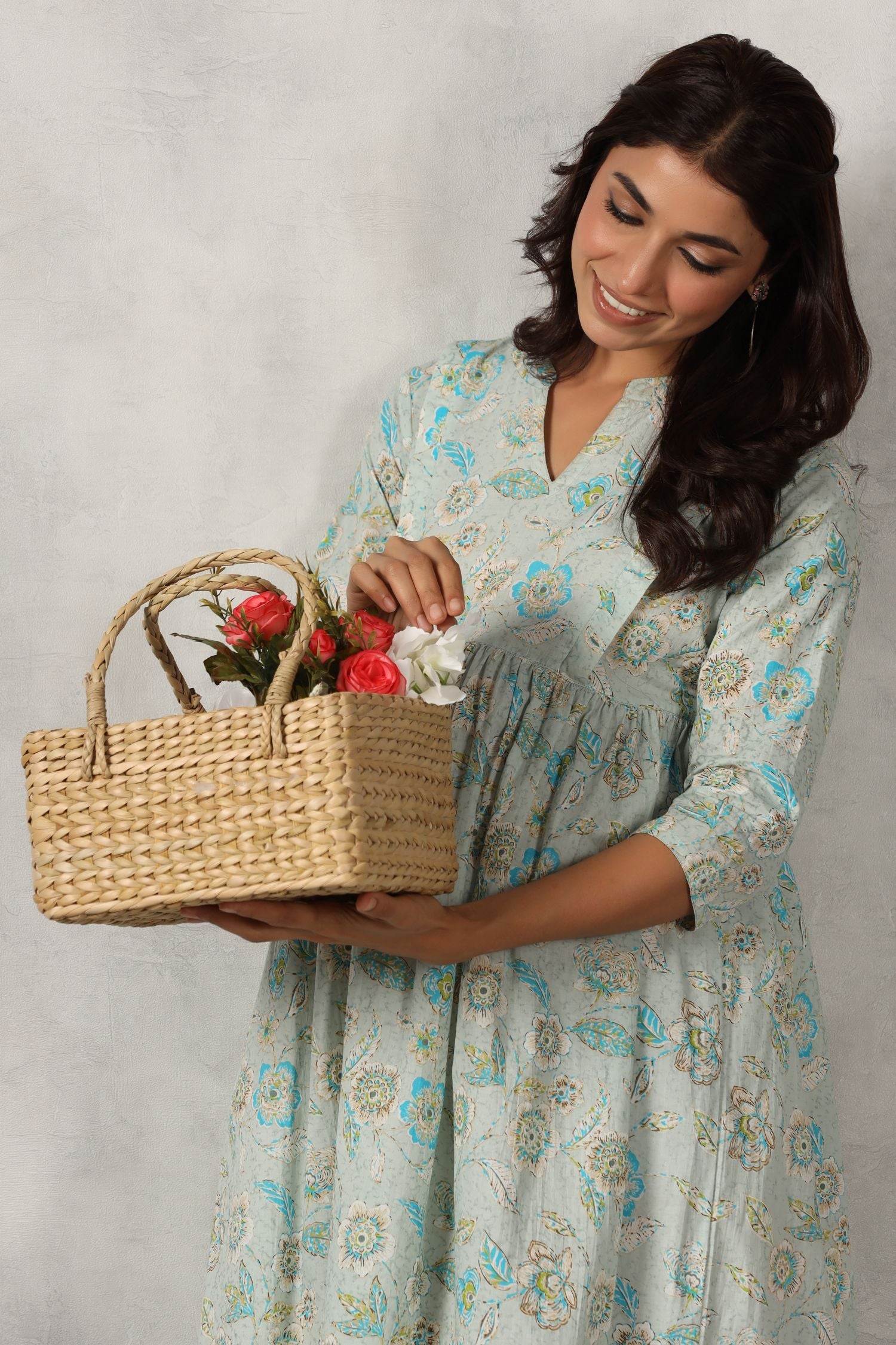 Iceberg Floral Cotton Maternity - Nursing Dress