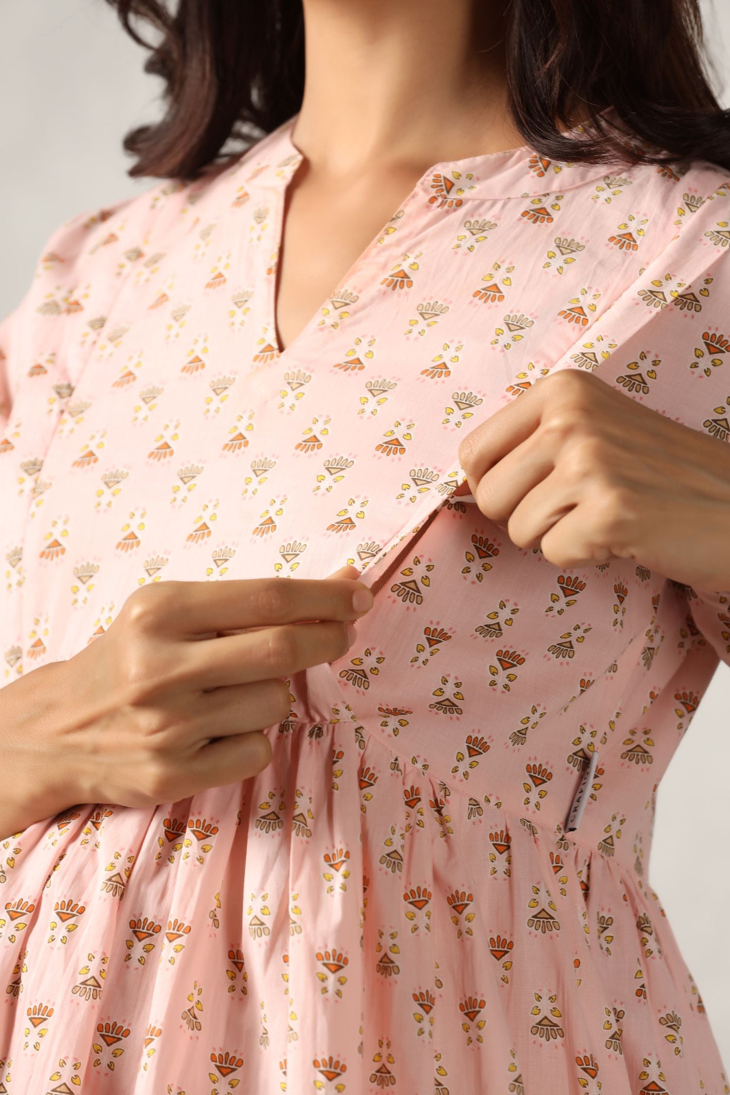 Soft Berry Cotton Maternity - Nursing Dress