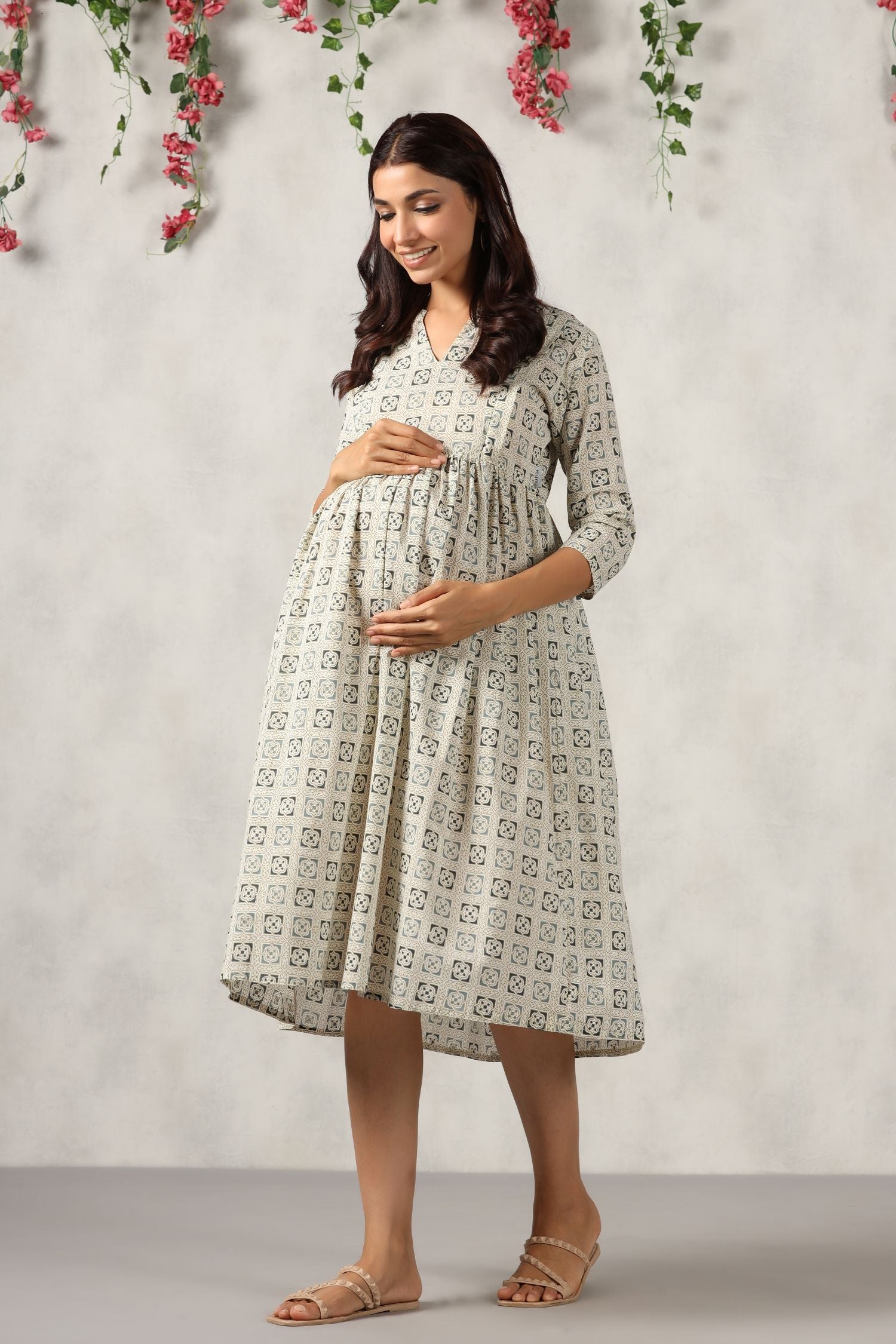 White Dove Cotton Maternity - Nursing Dress