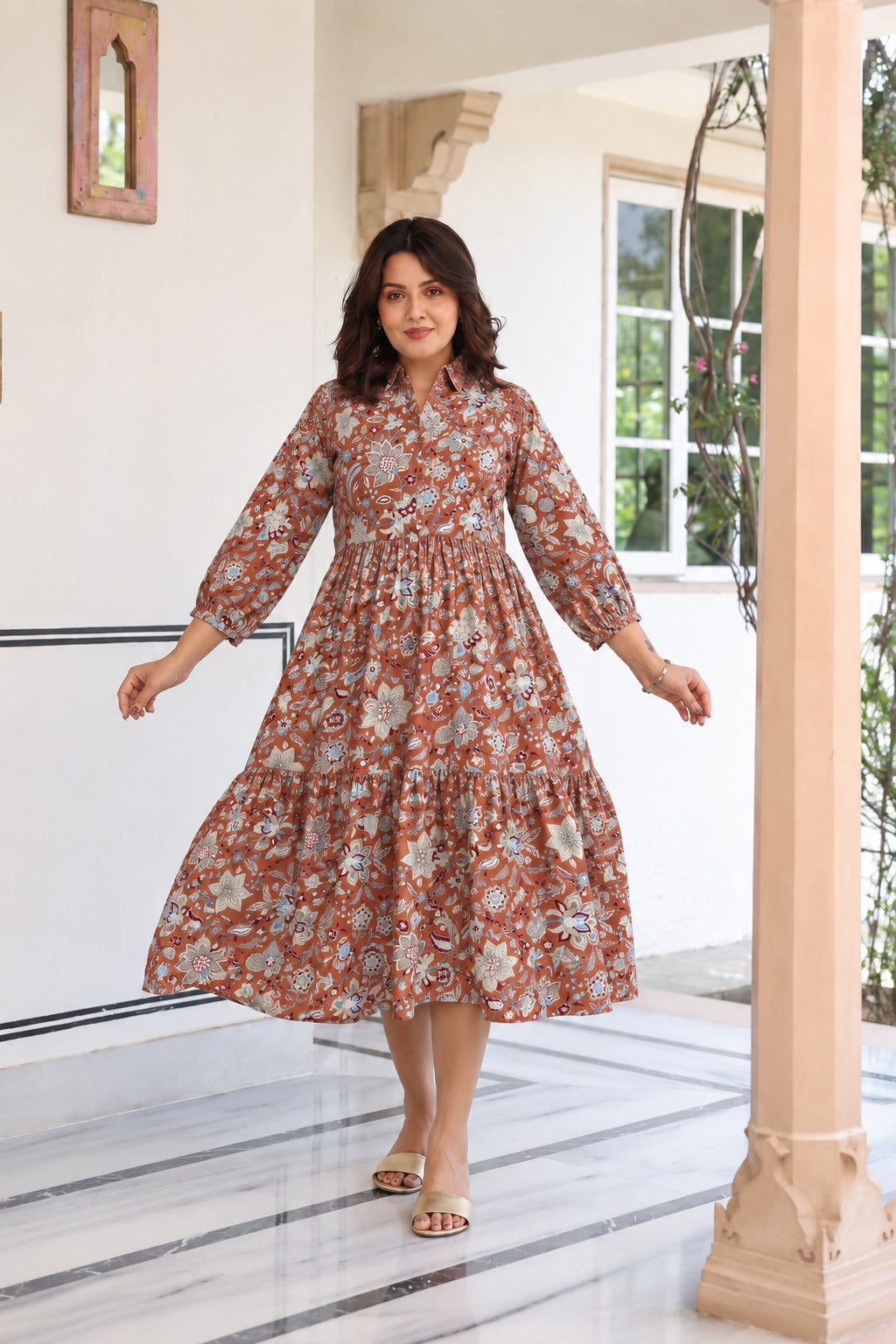 Rustic Petals Cotton Maternity - Nursing Dress