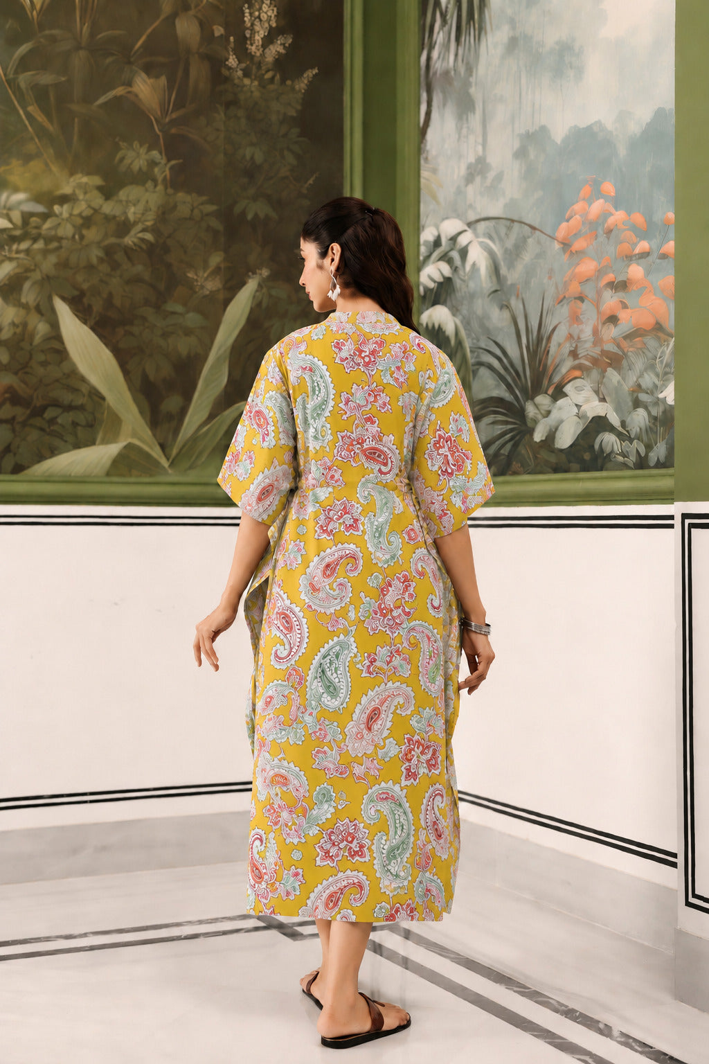 Sunburst Paisley Cotton Kaftan ( One-Size )