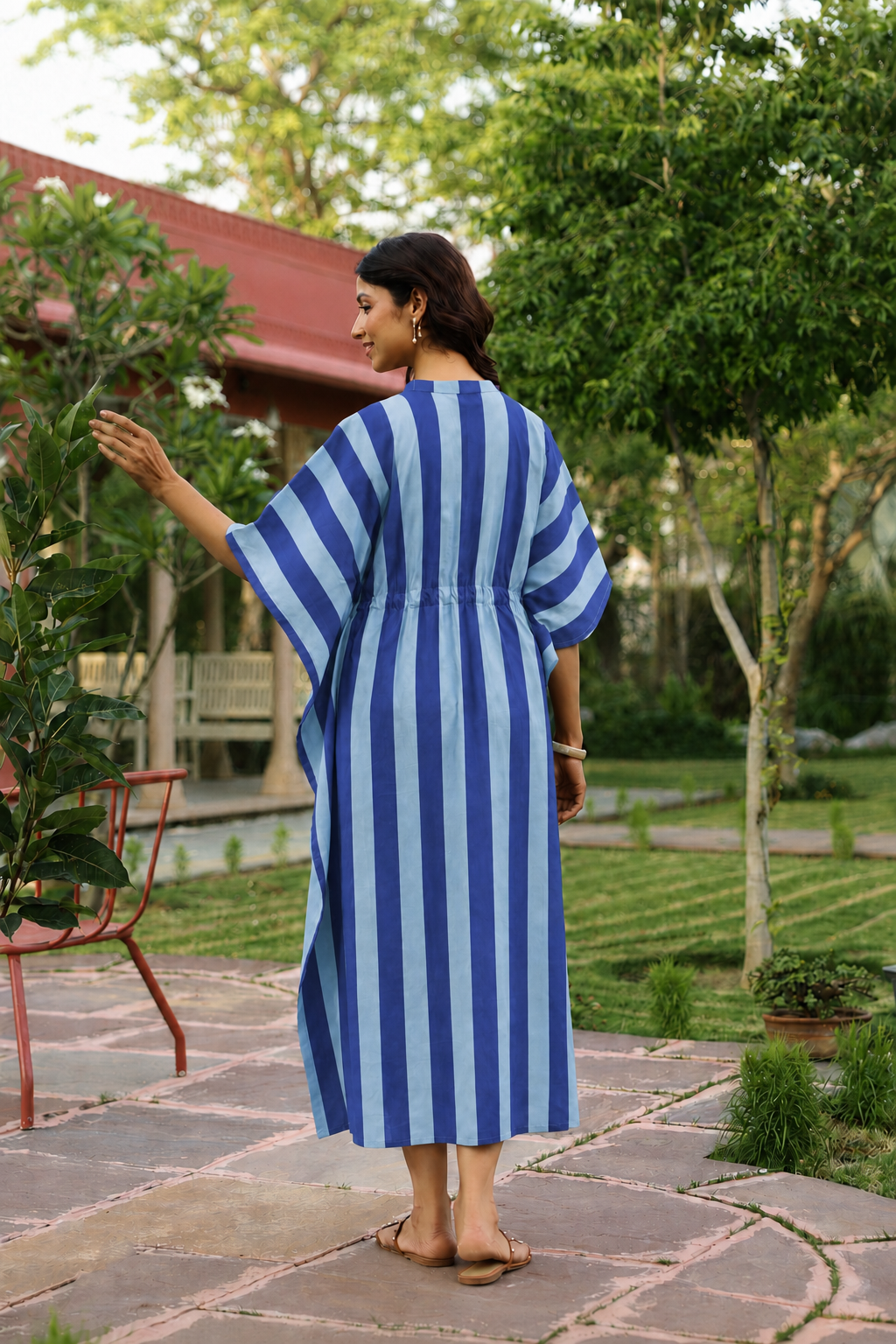 Ocean Lines Cotton Kaftan ( One-Size )