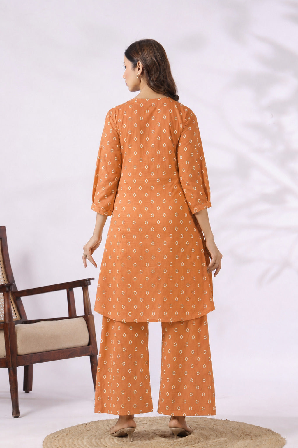 Rustic Bandhej Cotton Maternity - Nursing Co-ord Set