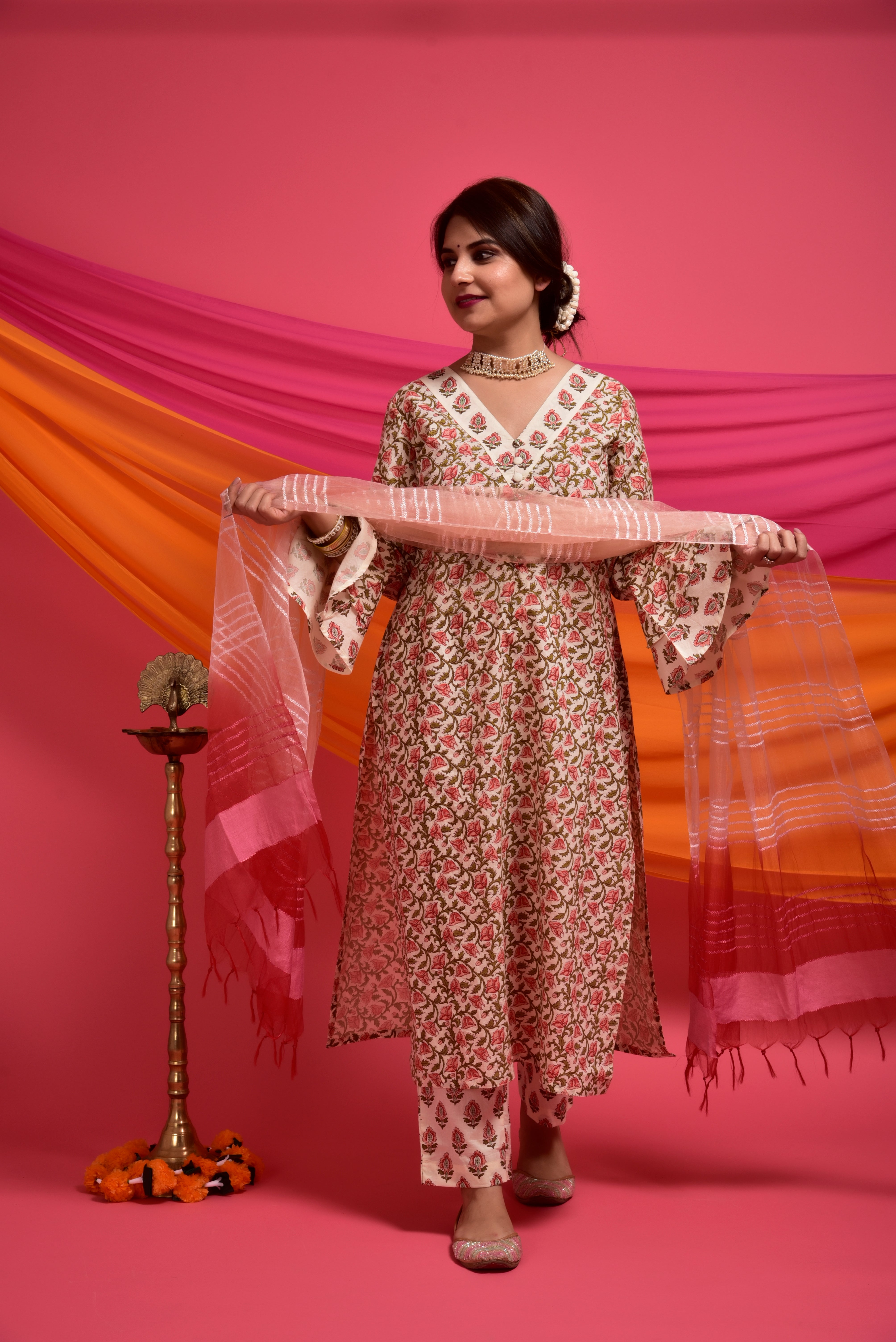 White Dove Jaal Cotton Suit