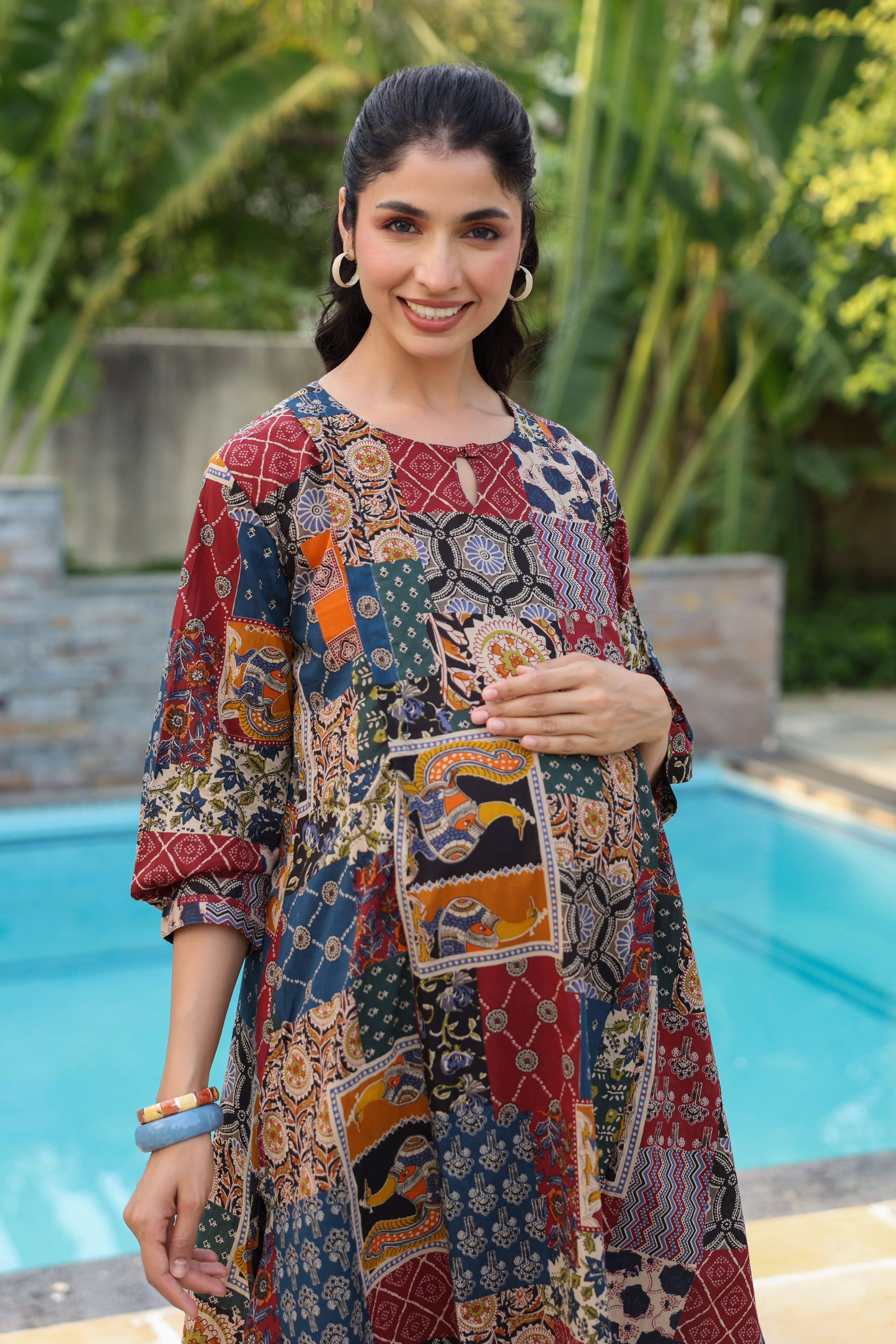 Vintage Patchwork Cotton Maternity - Nursing Co-ord Set