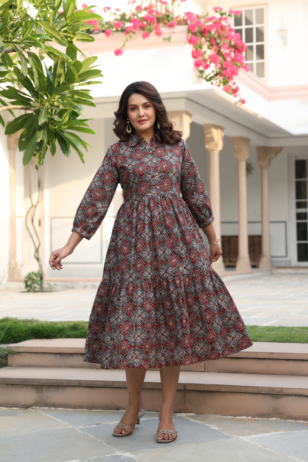 Ajrakh Weave Cotton Dress