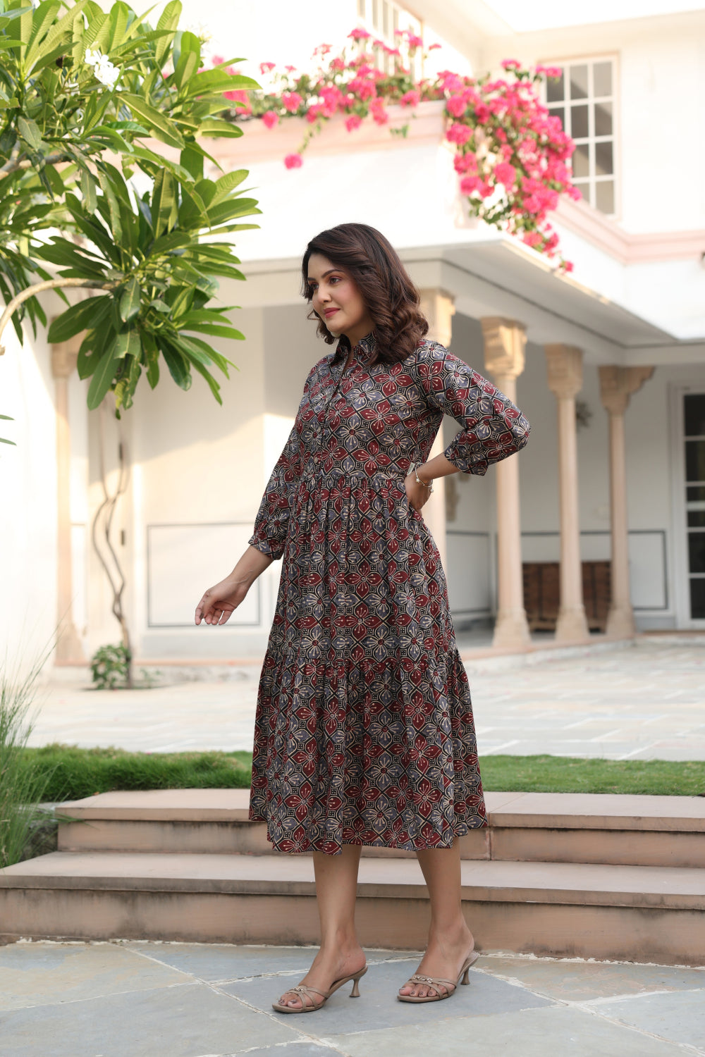 Ajrakh Weave Cotton Dress