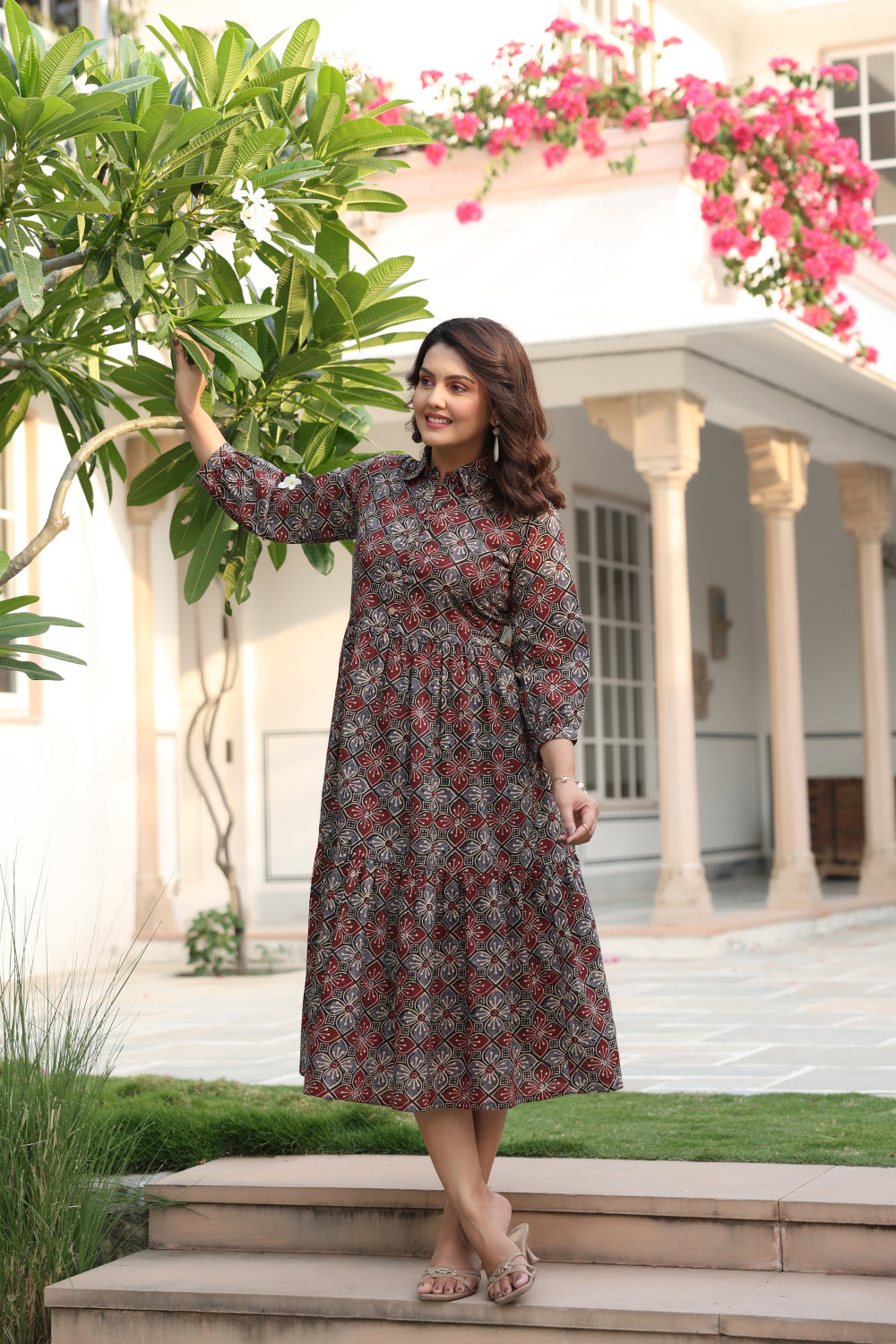 Ajrakh Weave Cotton Dress