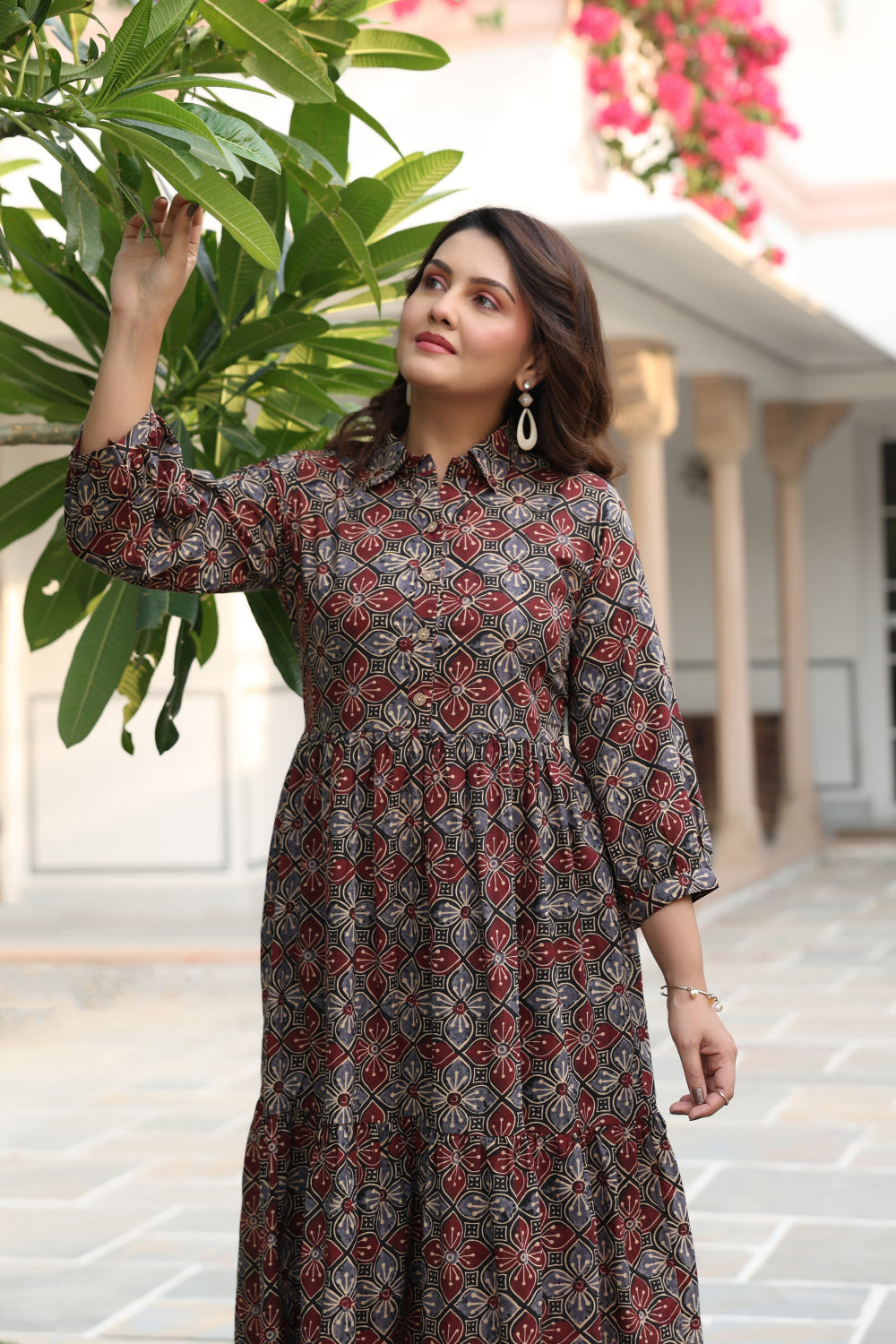 Ajrakh Weave Cotton Dress