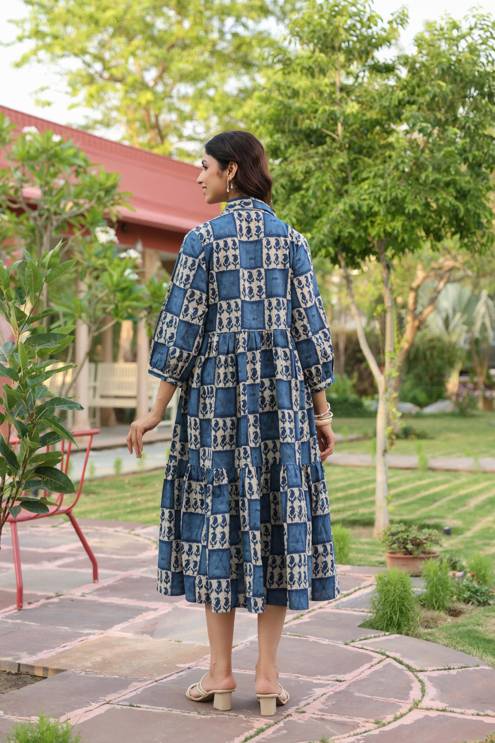 Indigo Jharokha Cotton Dress
