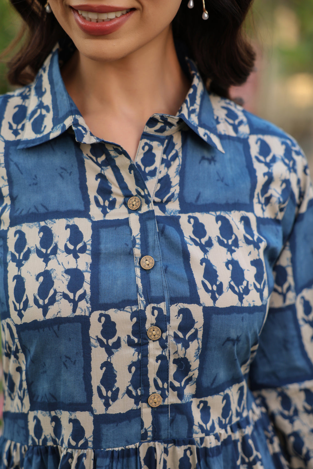 Indigo Jharokha Cotton Dress