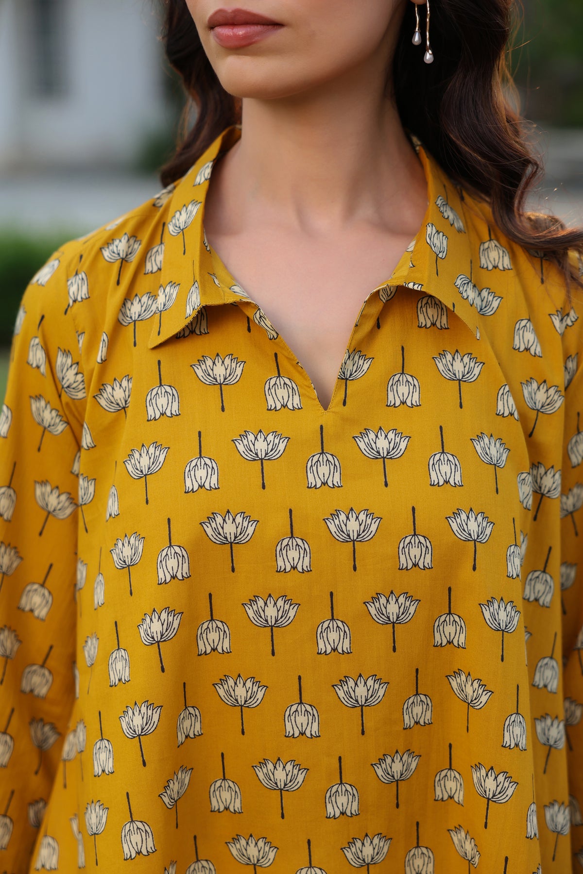 Golden Lotus Cotton Top