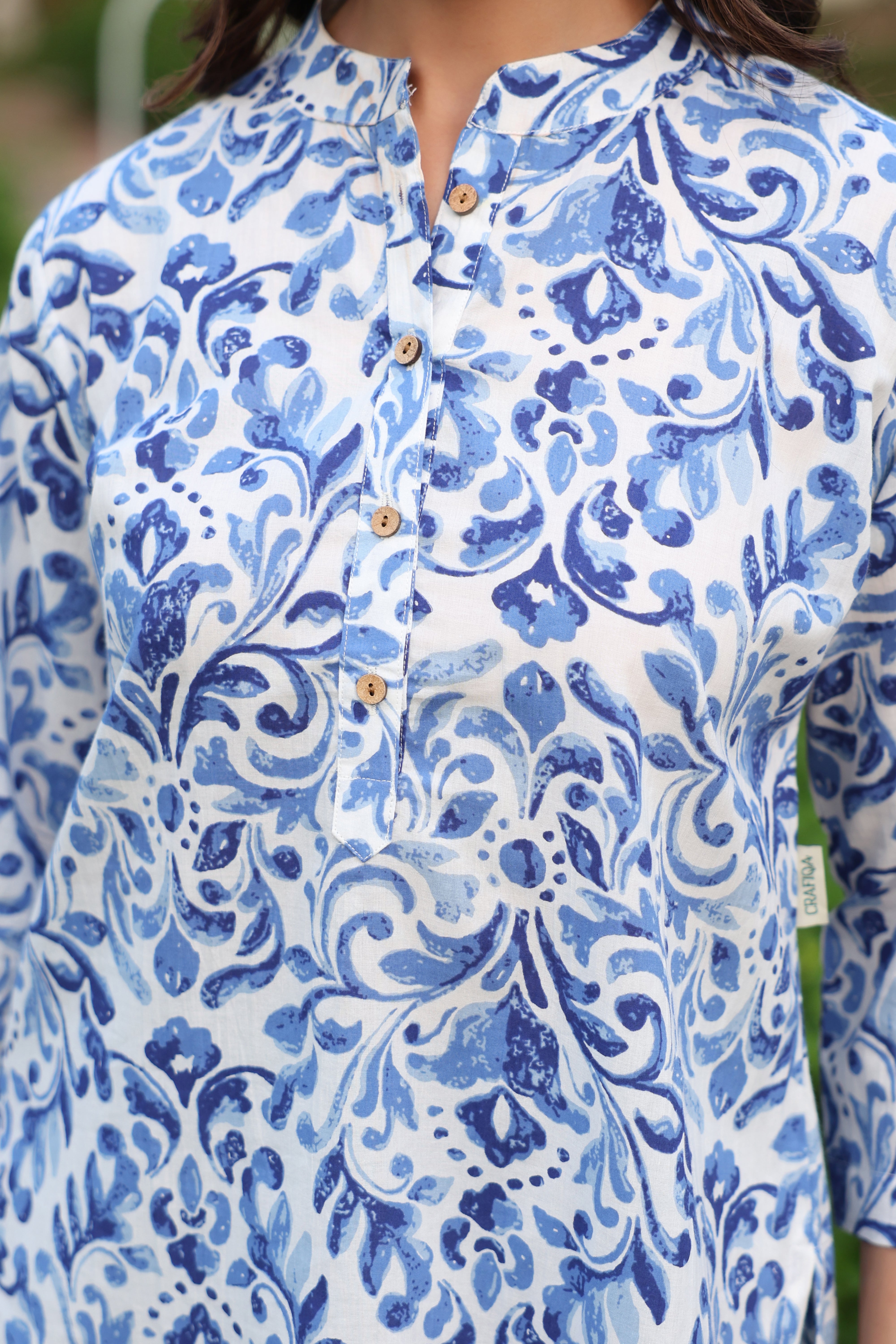 Indigo Bloom Cotton Top