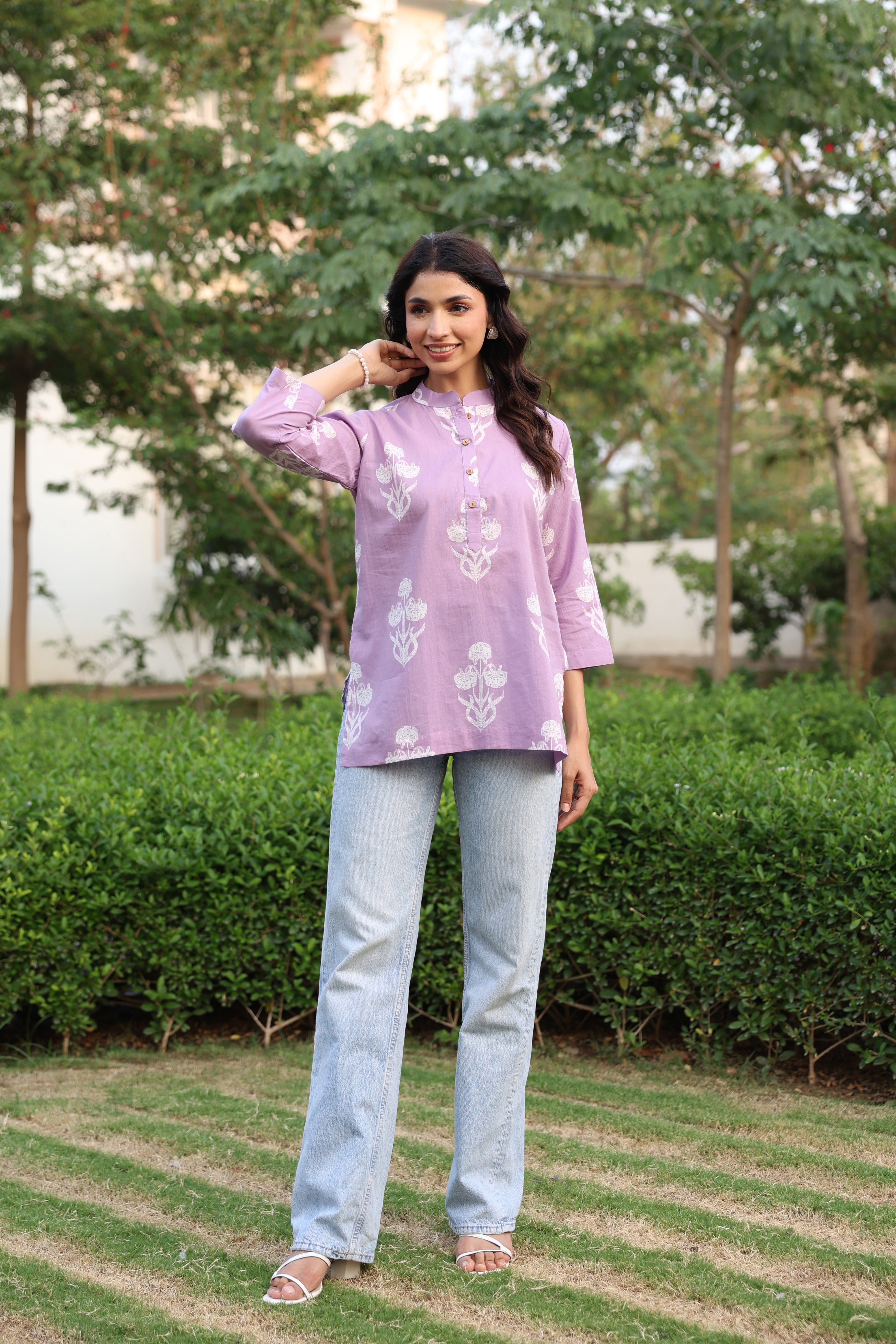 Lavender Dream Boota Cotton Top