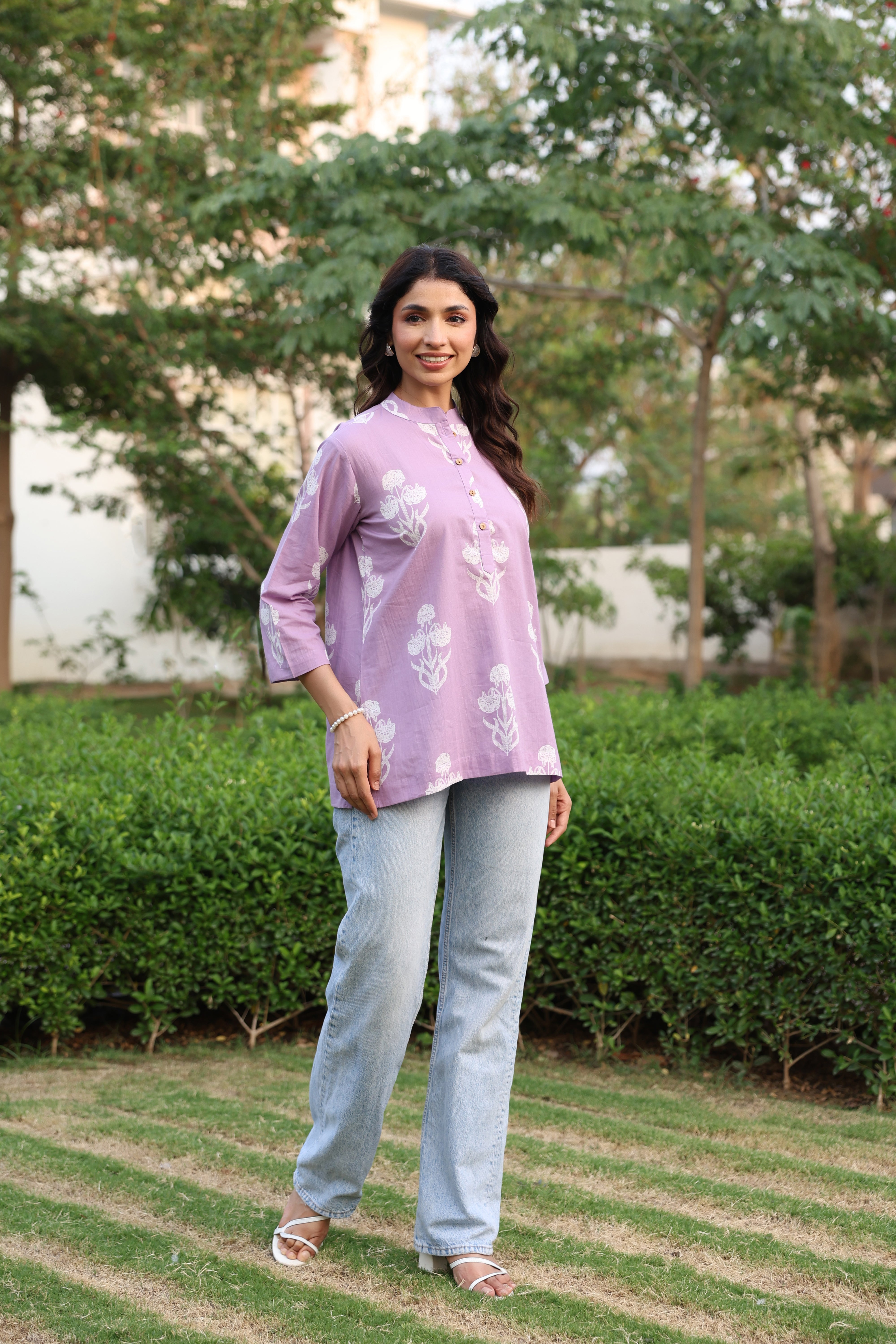 Lavender Dream Boota Cotton Top