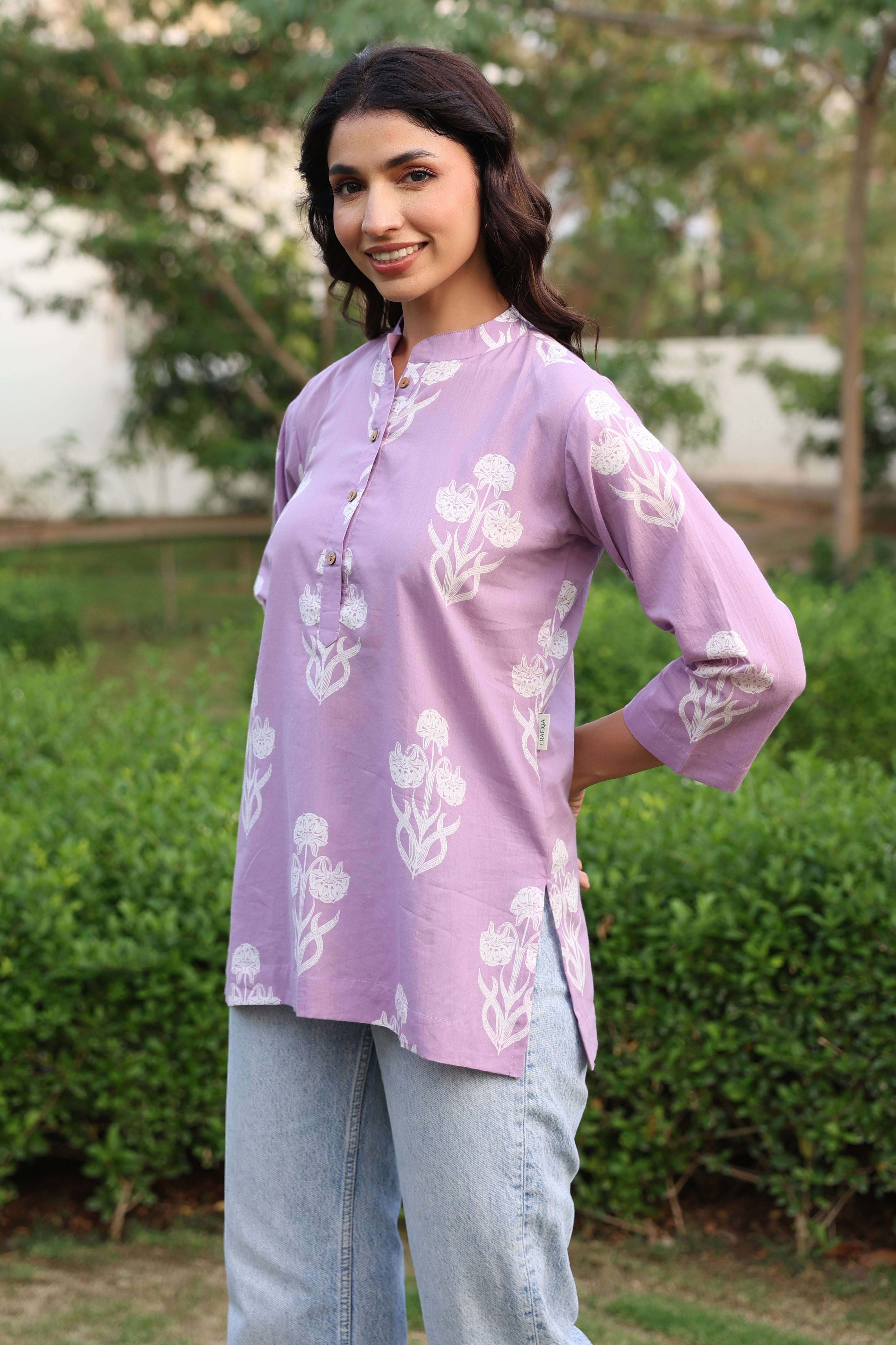 Lavender Dream Boota Cotton Top
