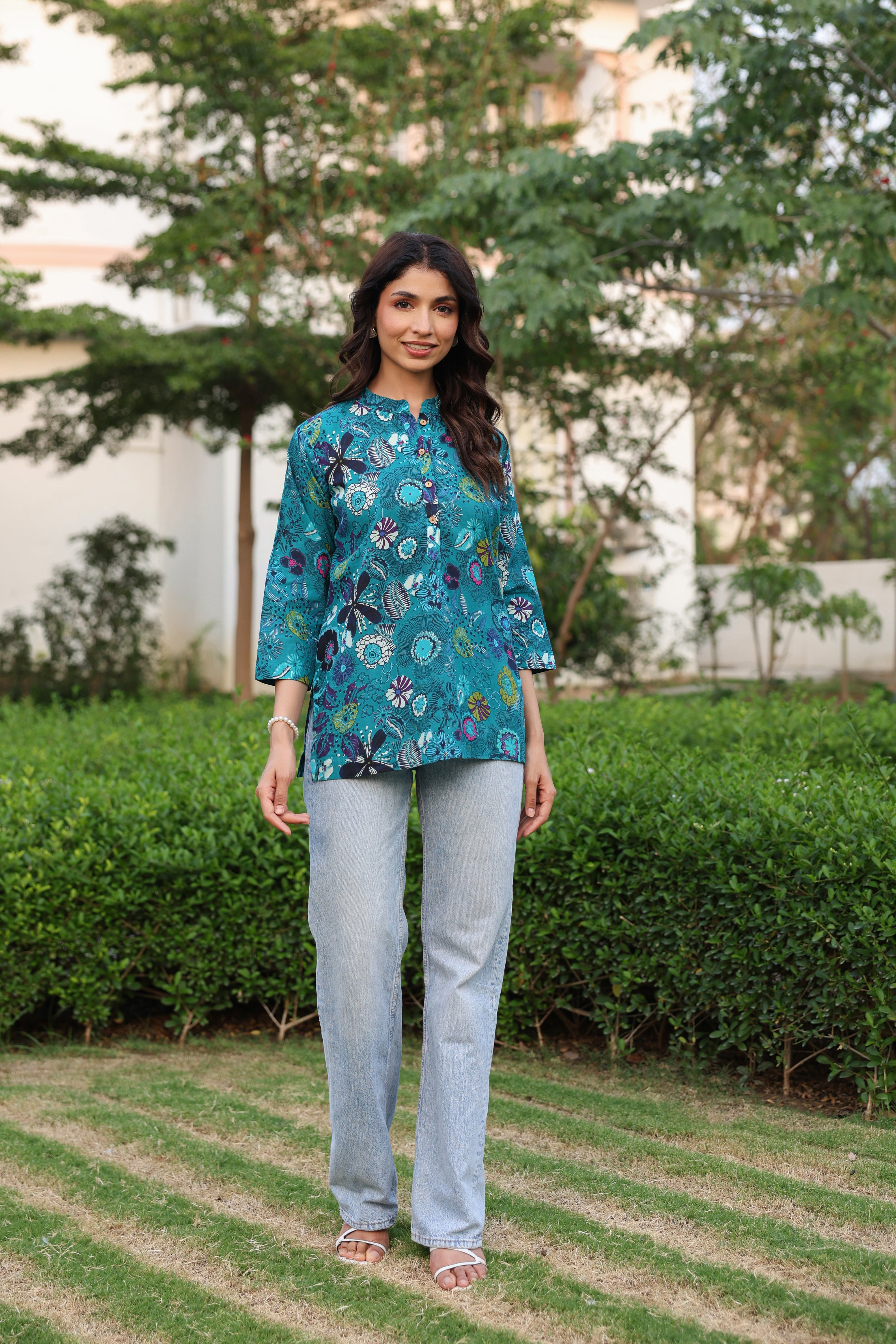 Teal Paradise Cotton Top