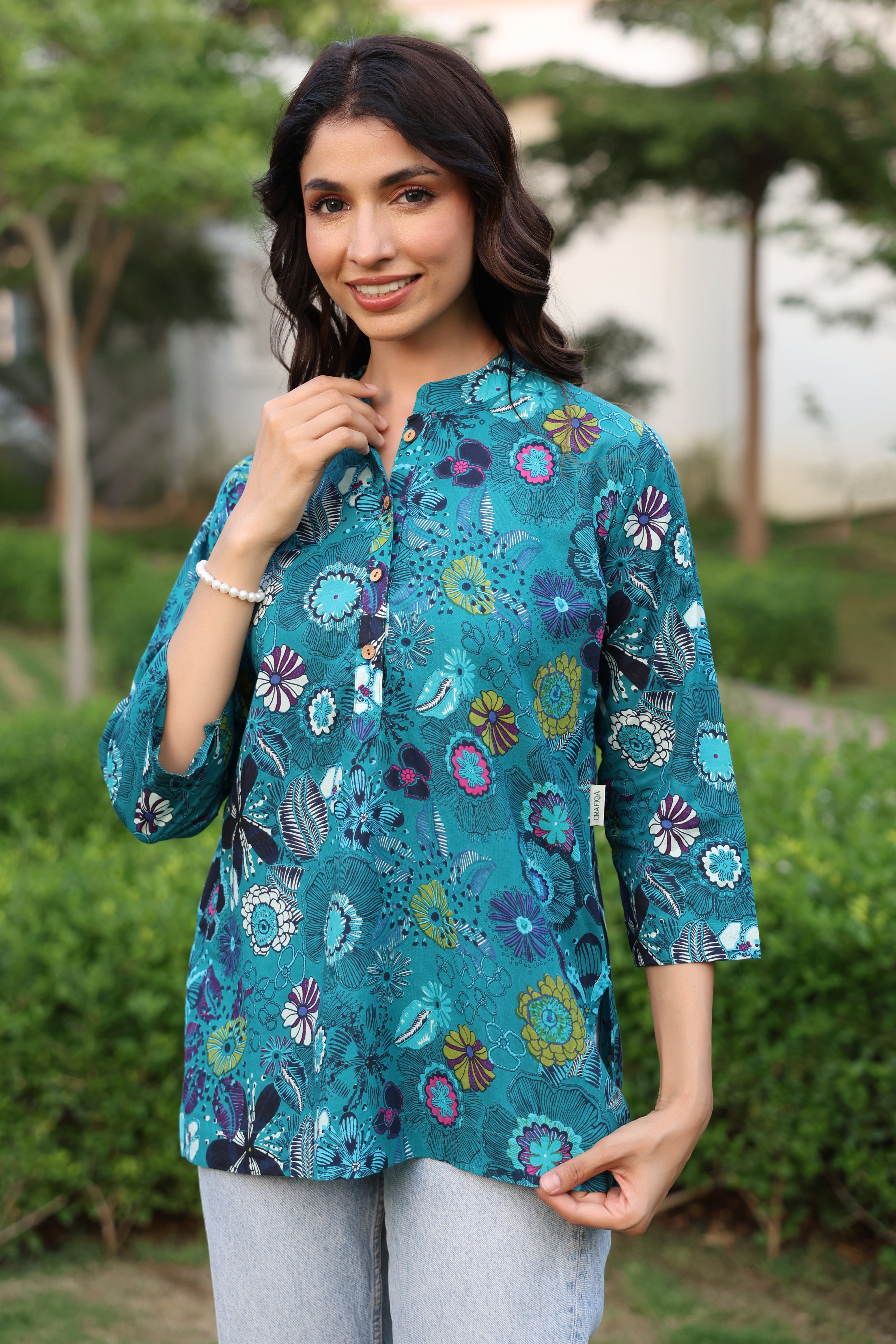 Teal Paradise Cotton Top