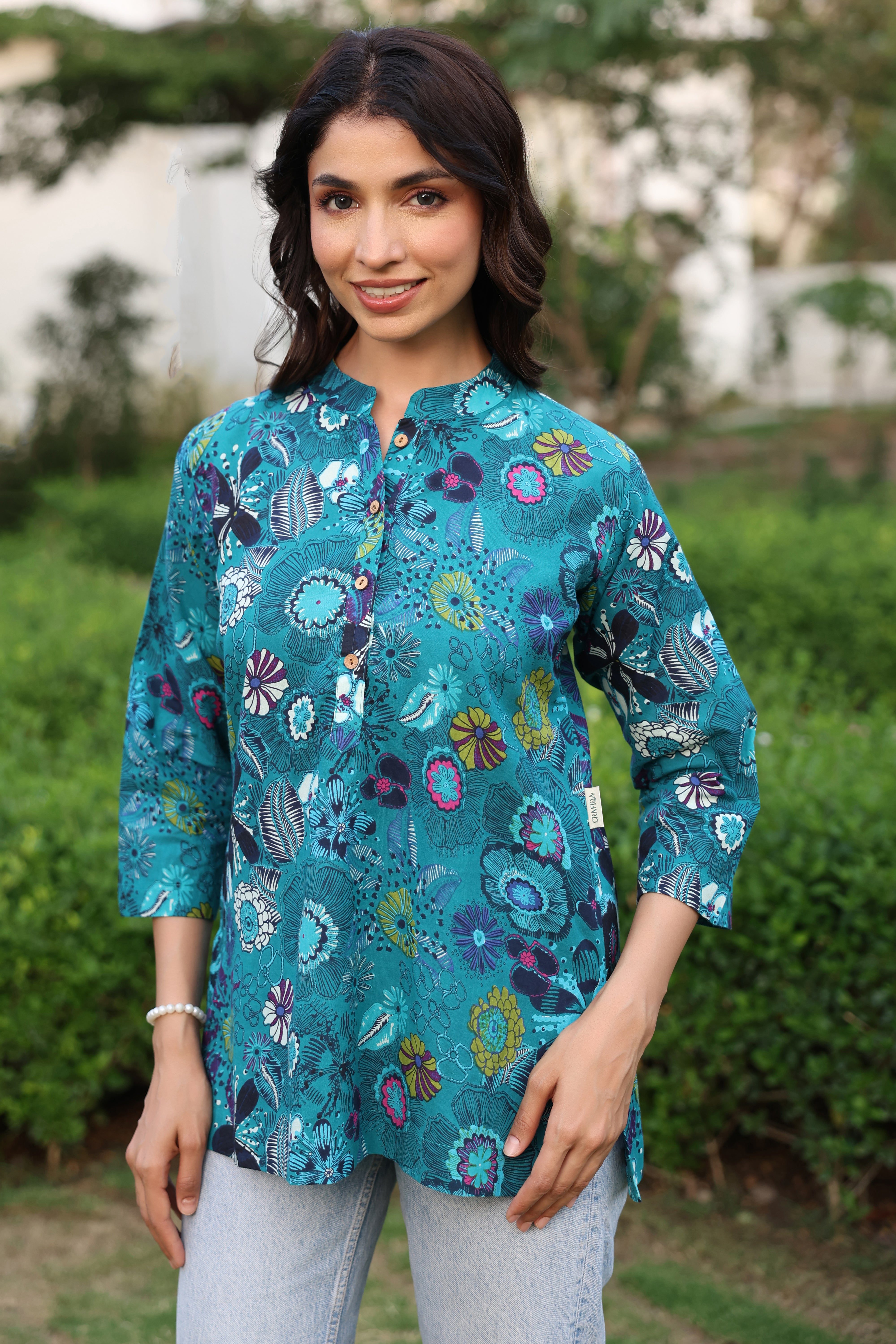 Teal Paradise Cotton Top