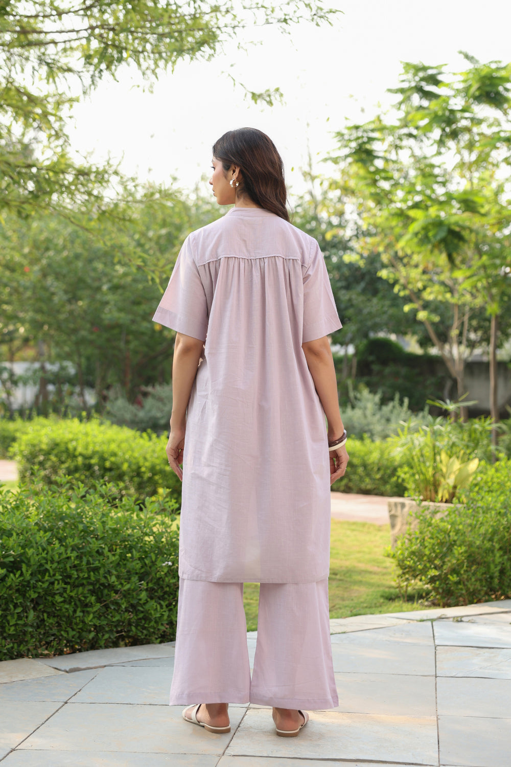 Lavender Dew Cotton Slub Maternity - Nursing Co-ord Set