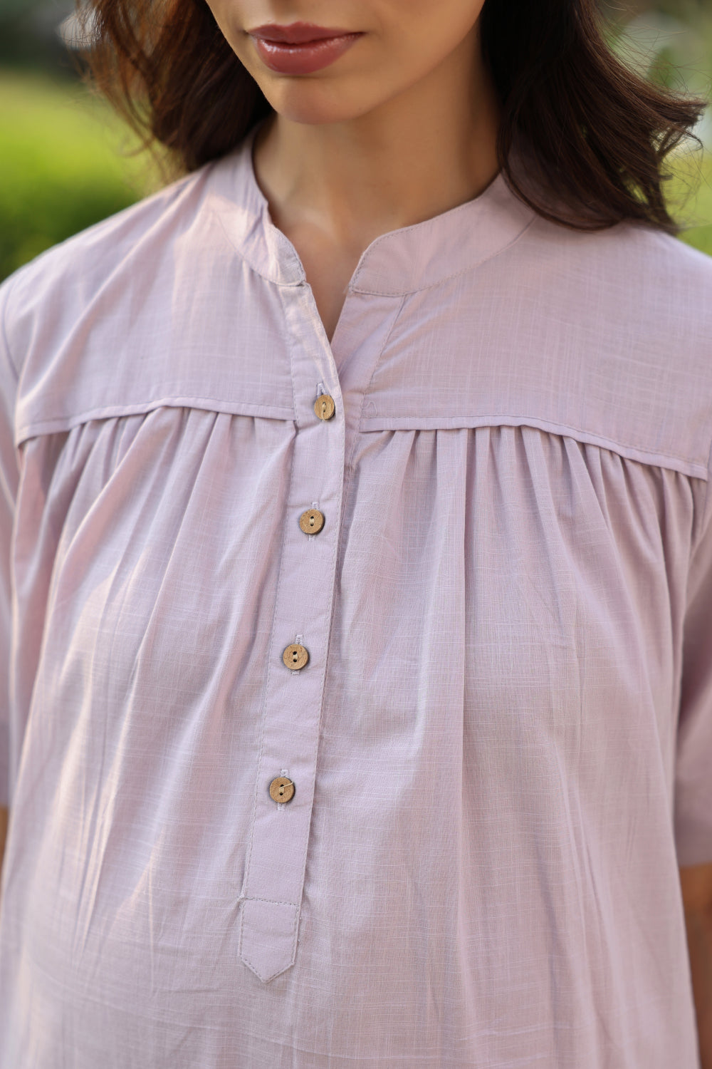 Lavender Dew Cotton Slub Maternity - Nursing Co-ord Set