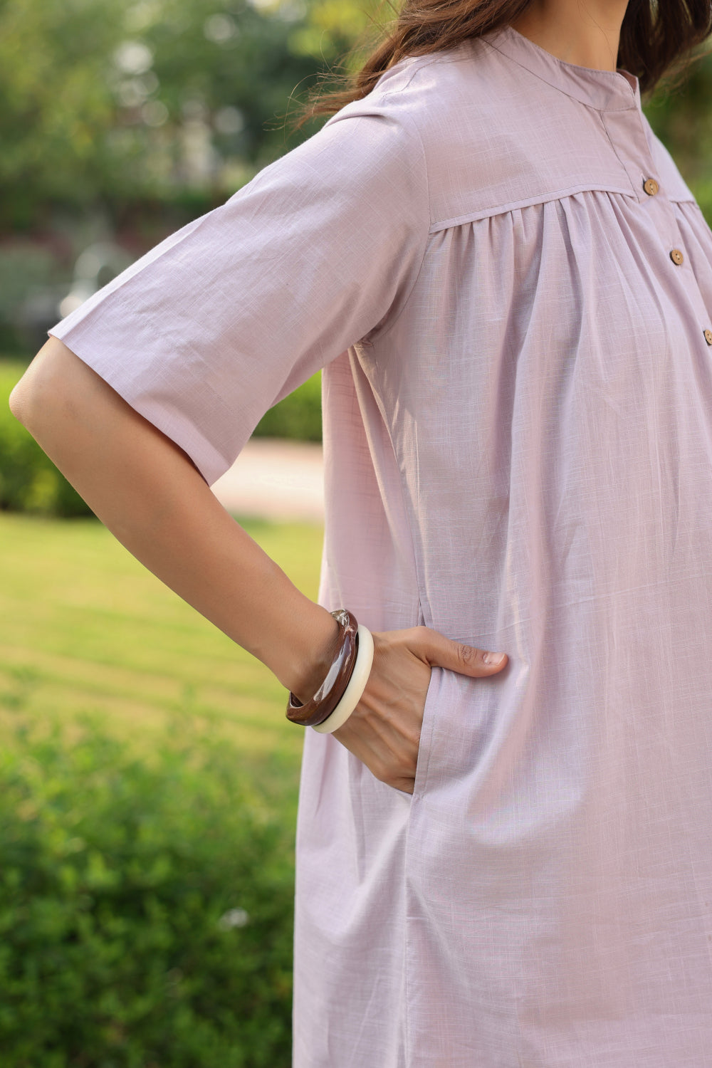 Lavender Dew Cotton Slub Maternity - Nursing Co-ord Set